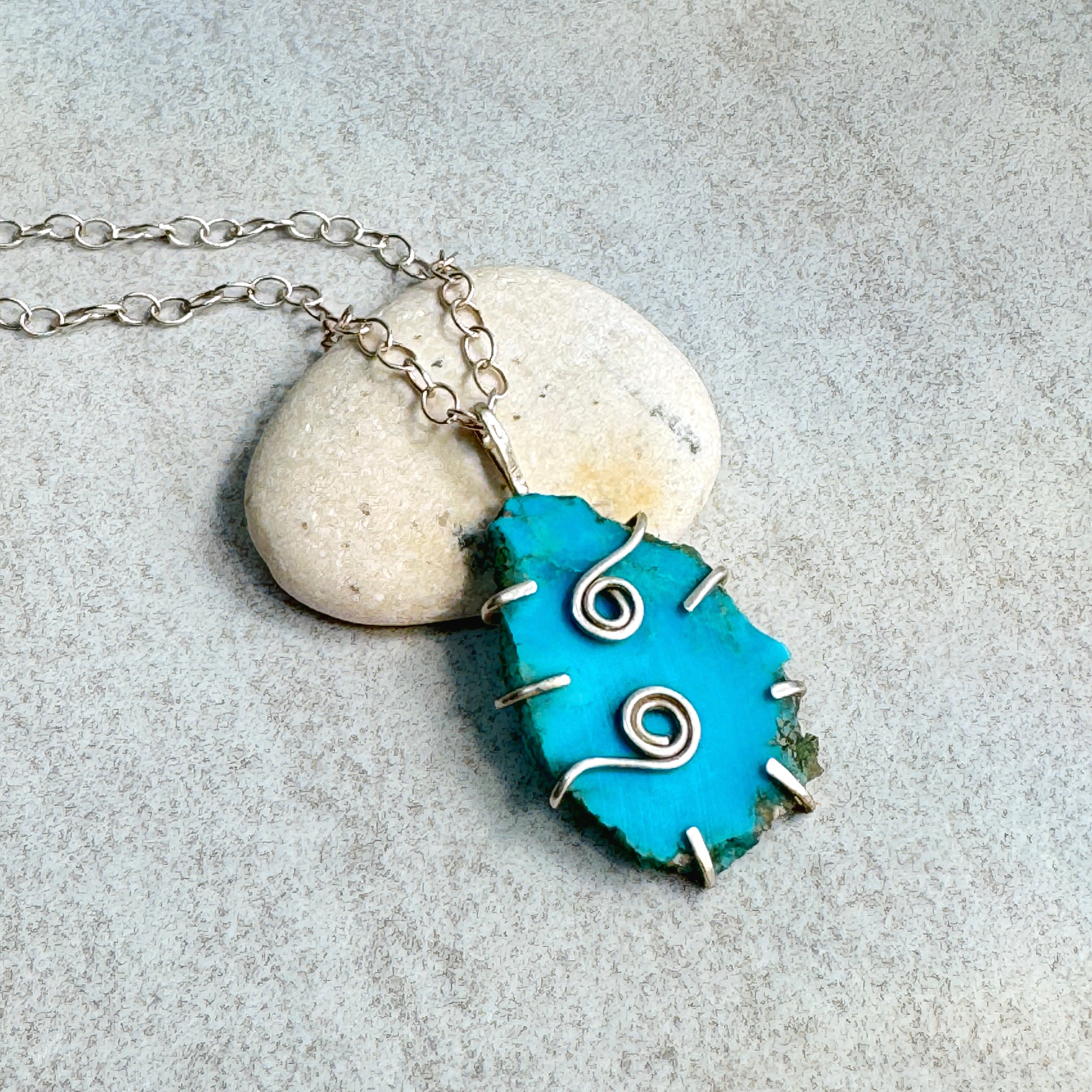 Kingman Turquoise 925 Silver Pendant Necklace