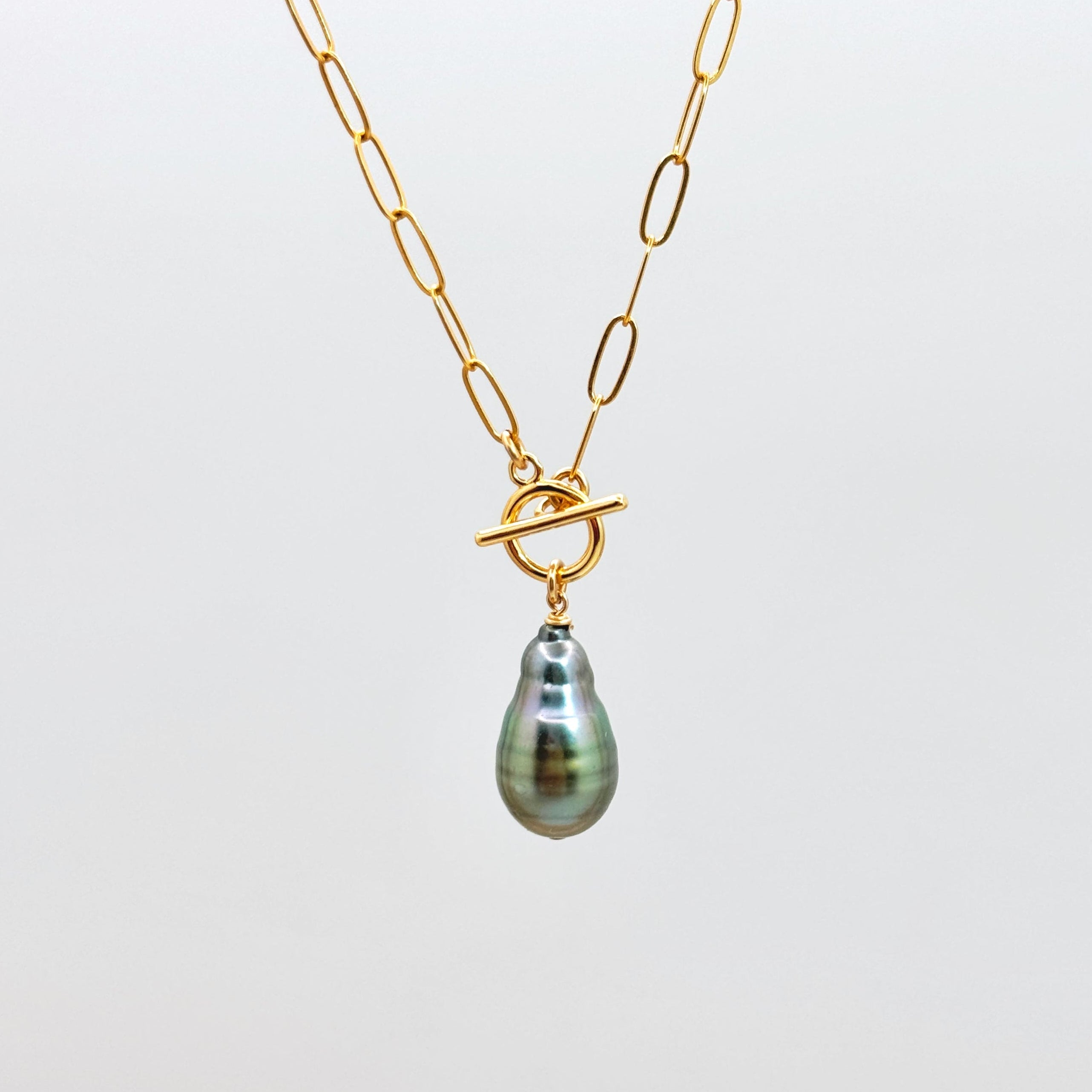 14k Gold-Filled Tahitian Pearl Drop Necklace