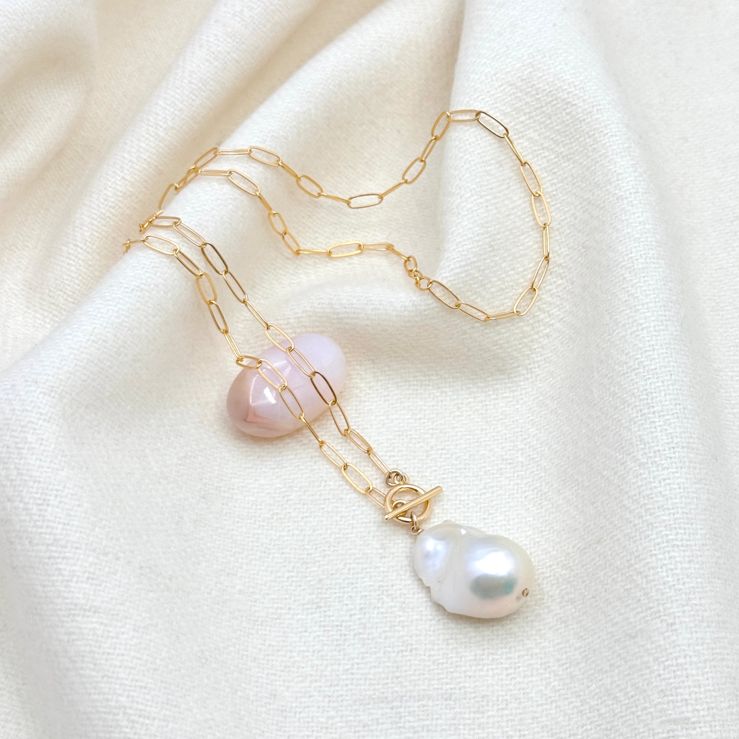14k Gold-Filled Large Baroque Pearl Necklace