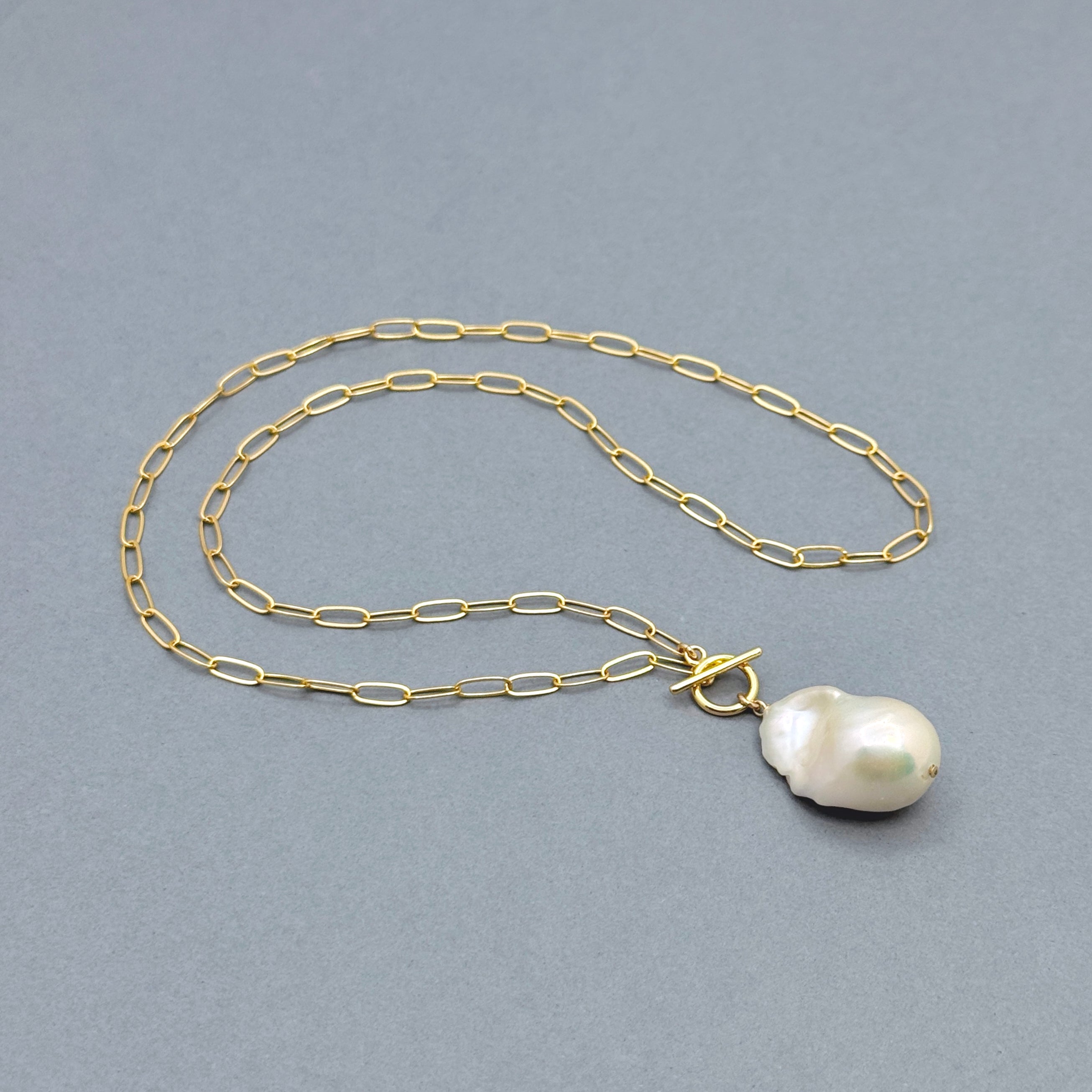 14k Gold-Filled Large Baroque Pearl Necklace
