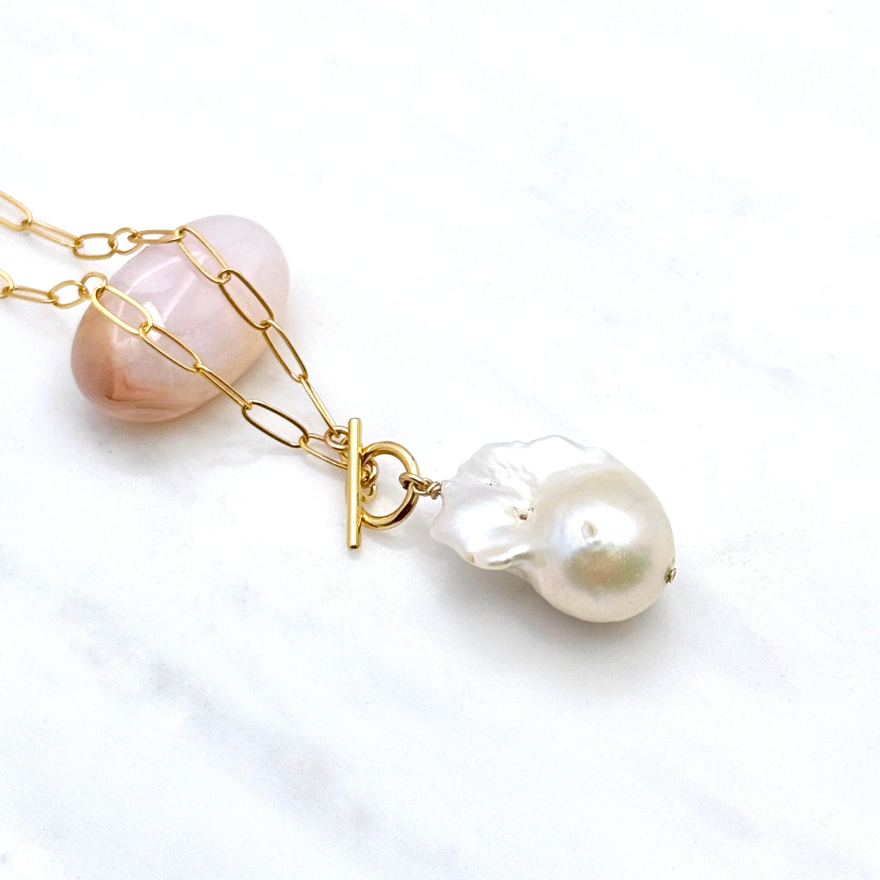 14k Gold-Filled Large Baroque Pearl Necklace