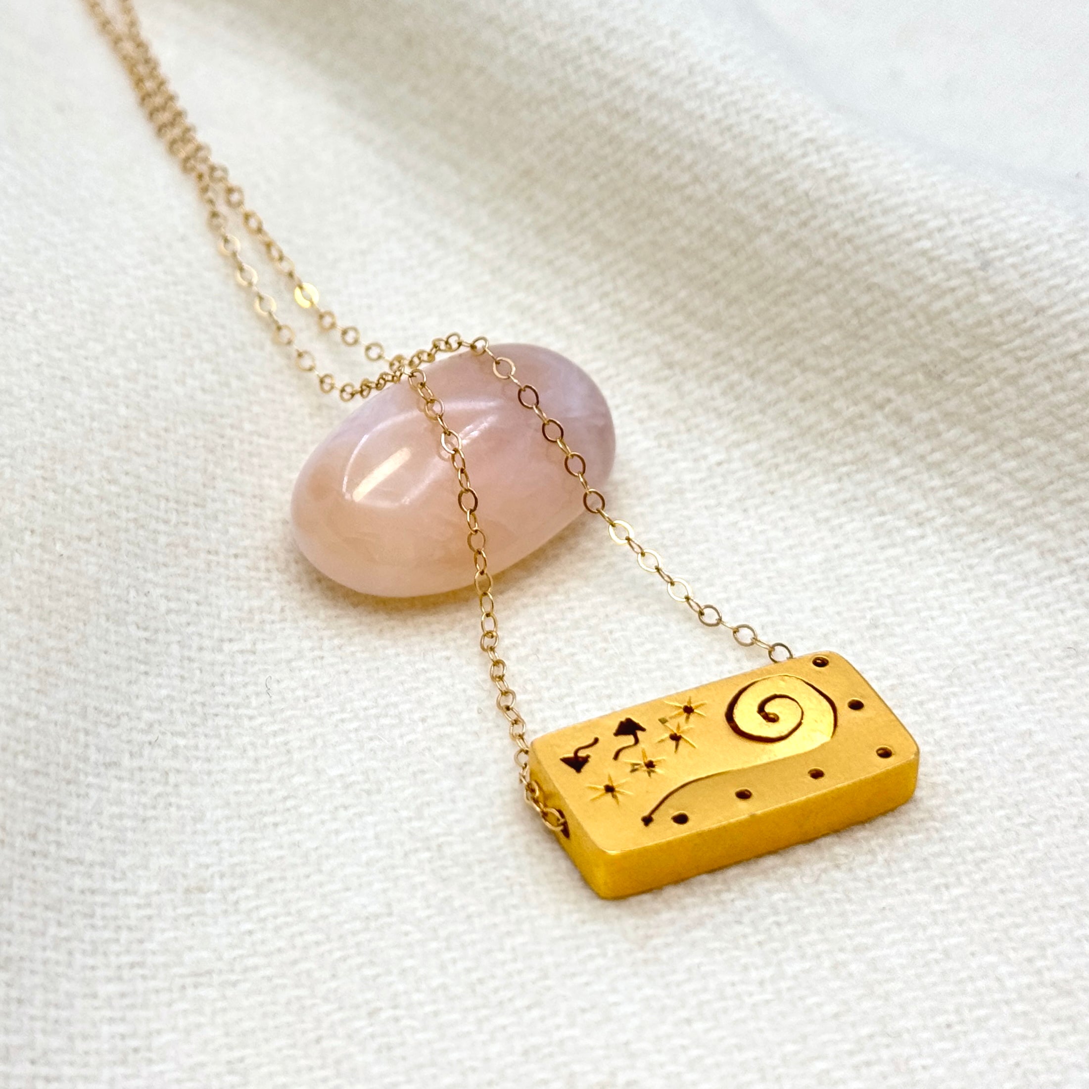Vermeil Abstract Bar & Gold-Filled Necklace
