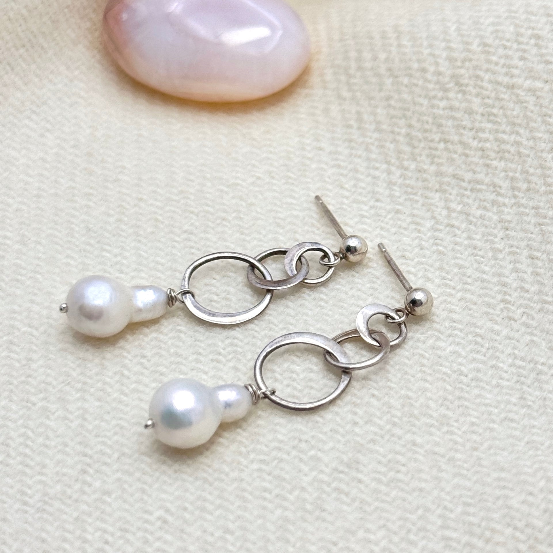 Baroque Pearl Sterling Silver Stud Earrings