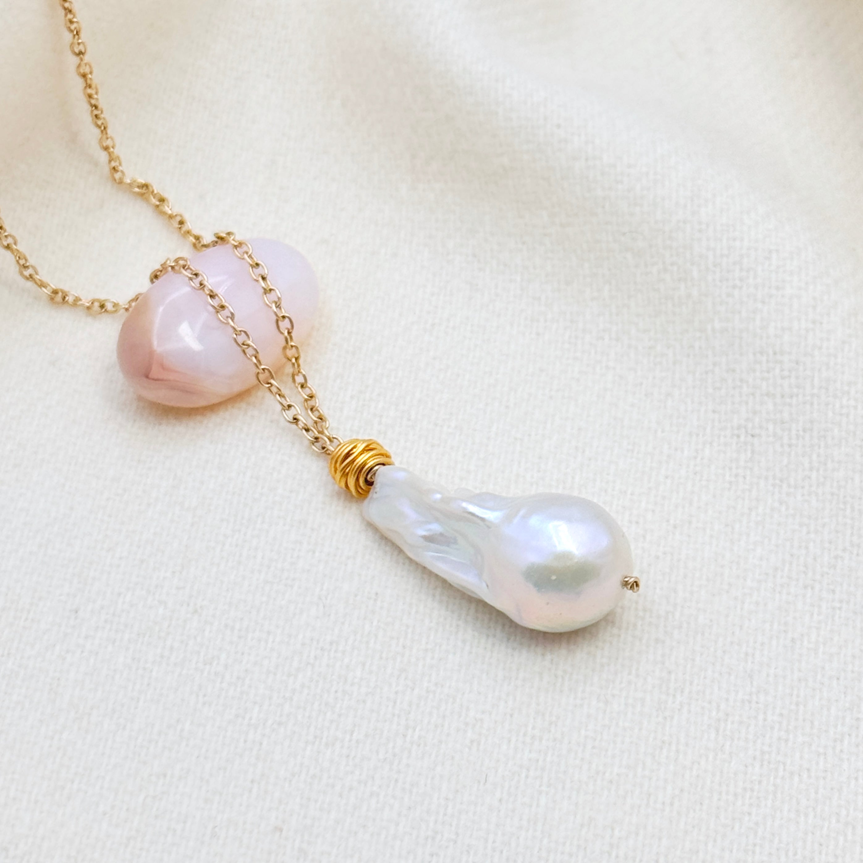 14k Gold-Filled Large Baroque Pearl Necklace