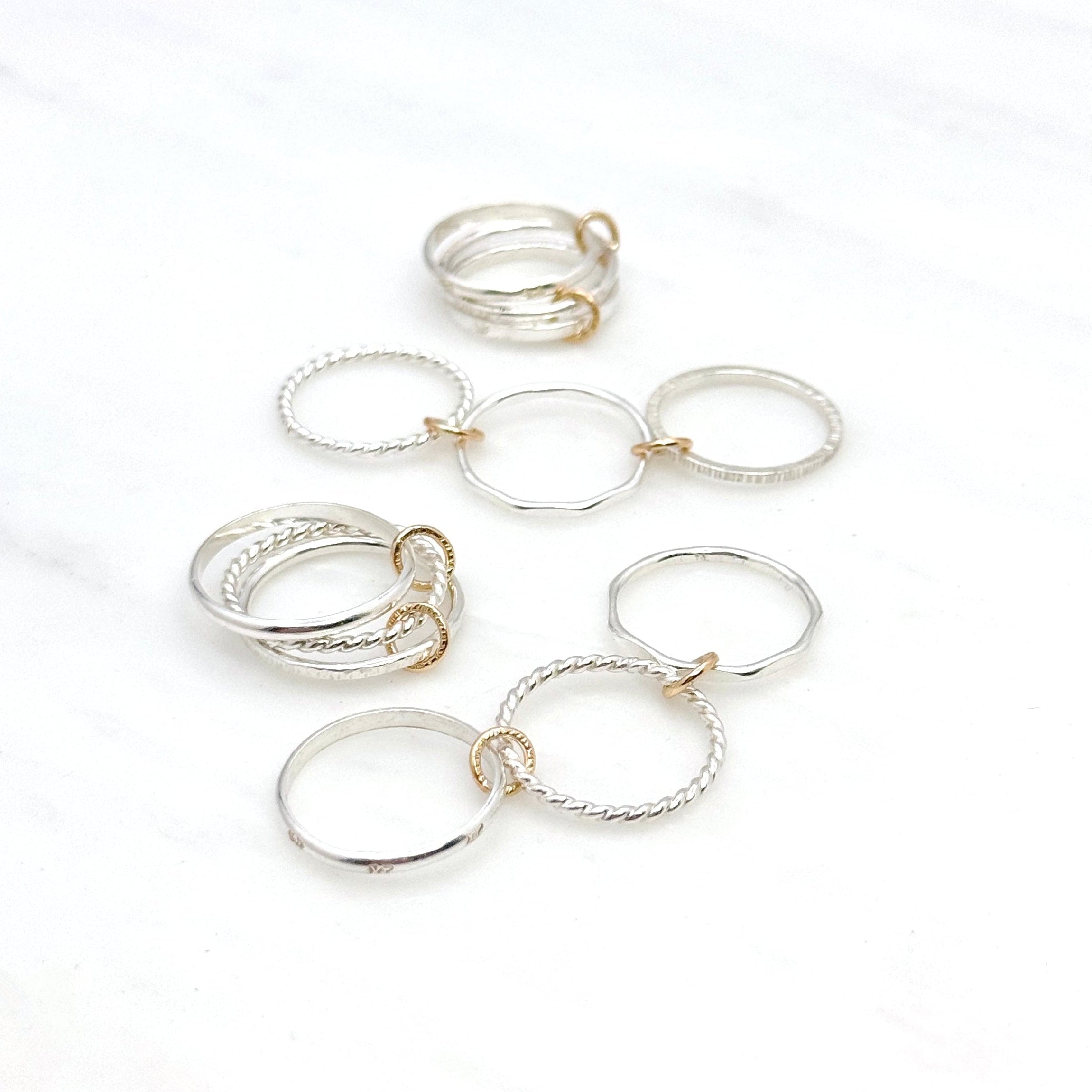 Sterling Silver Mixed Metal Stacking Ring