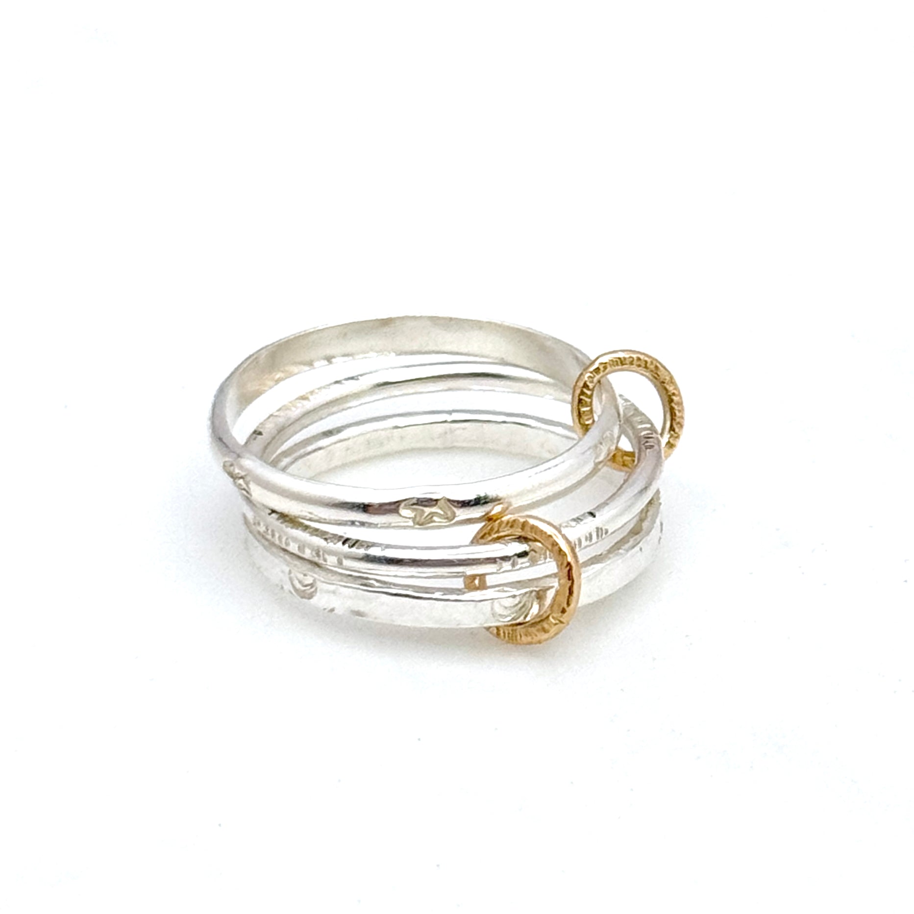 Sterling Silver Mixed Metal Stacking Ring