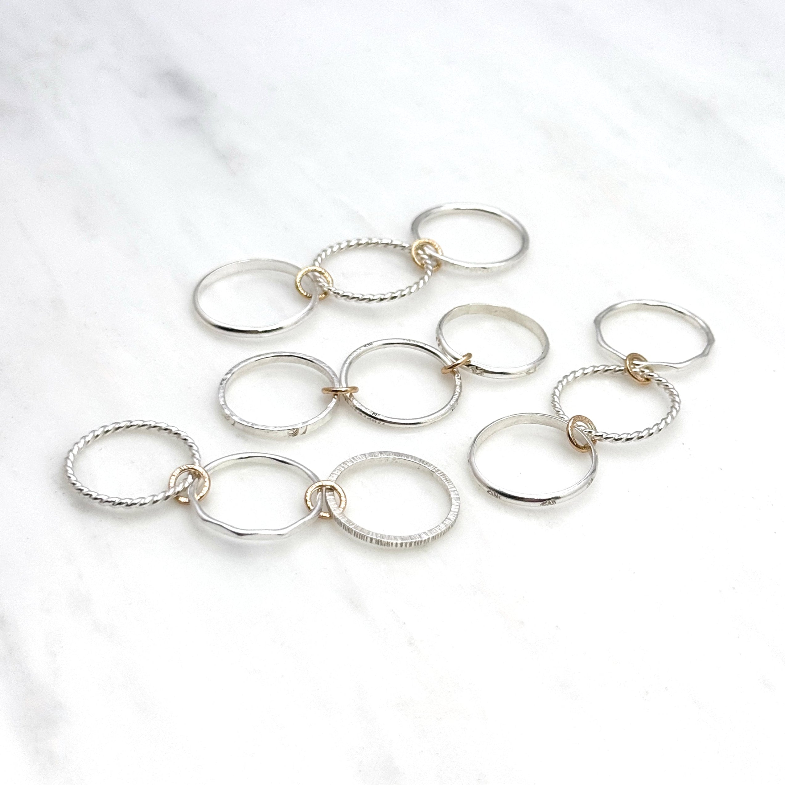 Sterling Silver Mixed Metal Stacking Ring