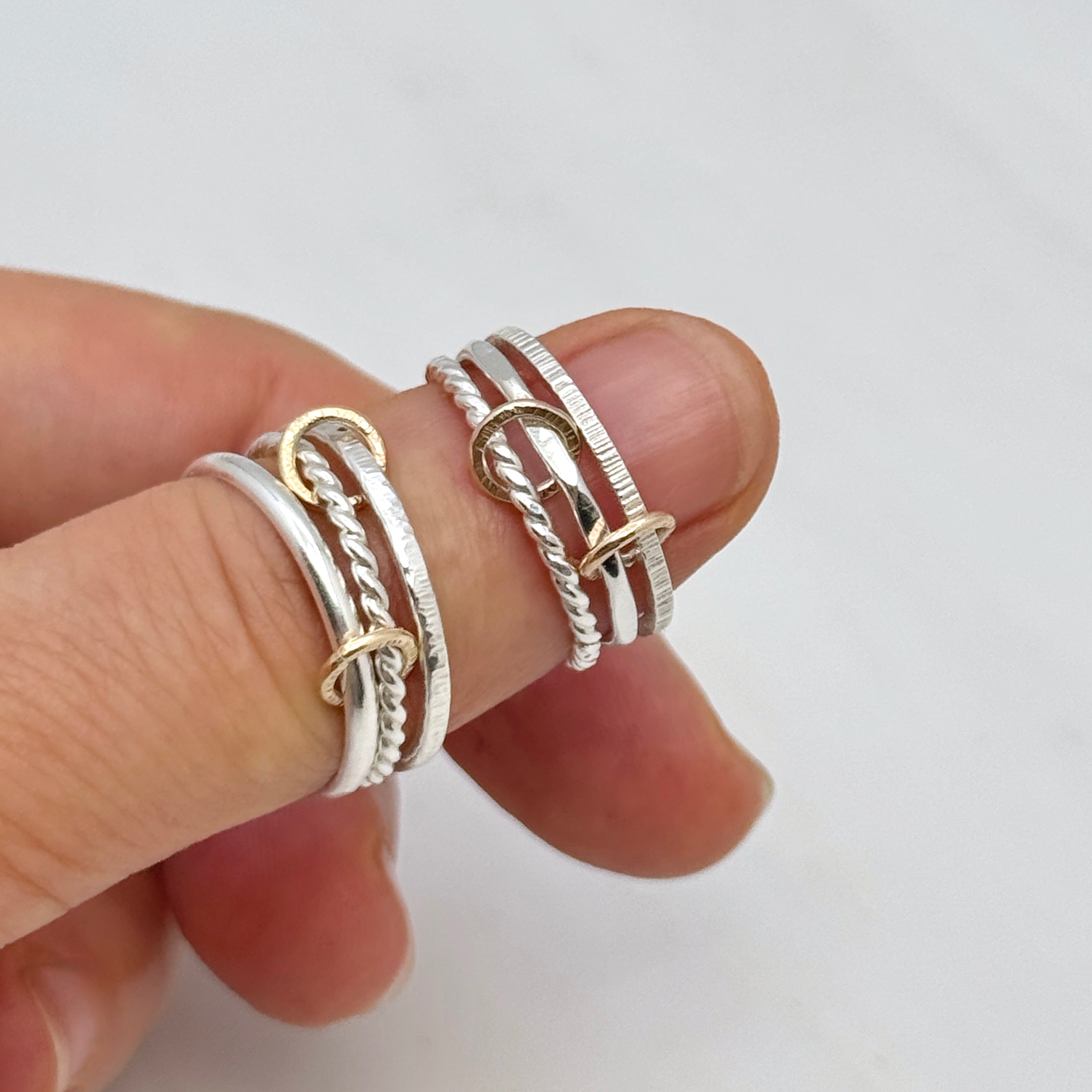 Sterling Silver Mixed Metal Stacking Ring