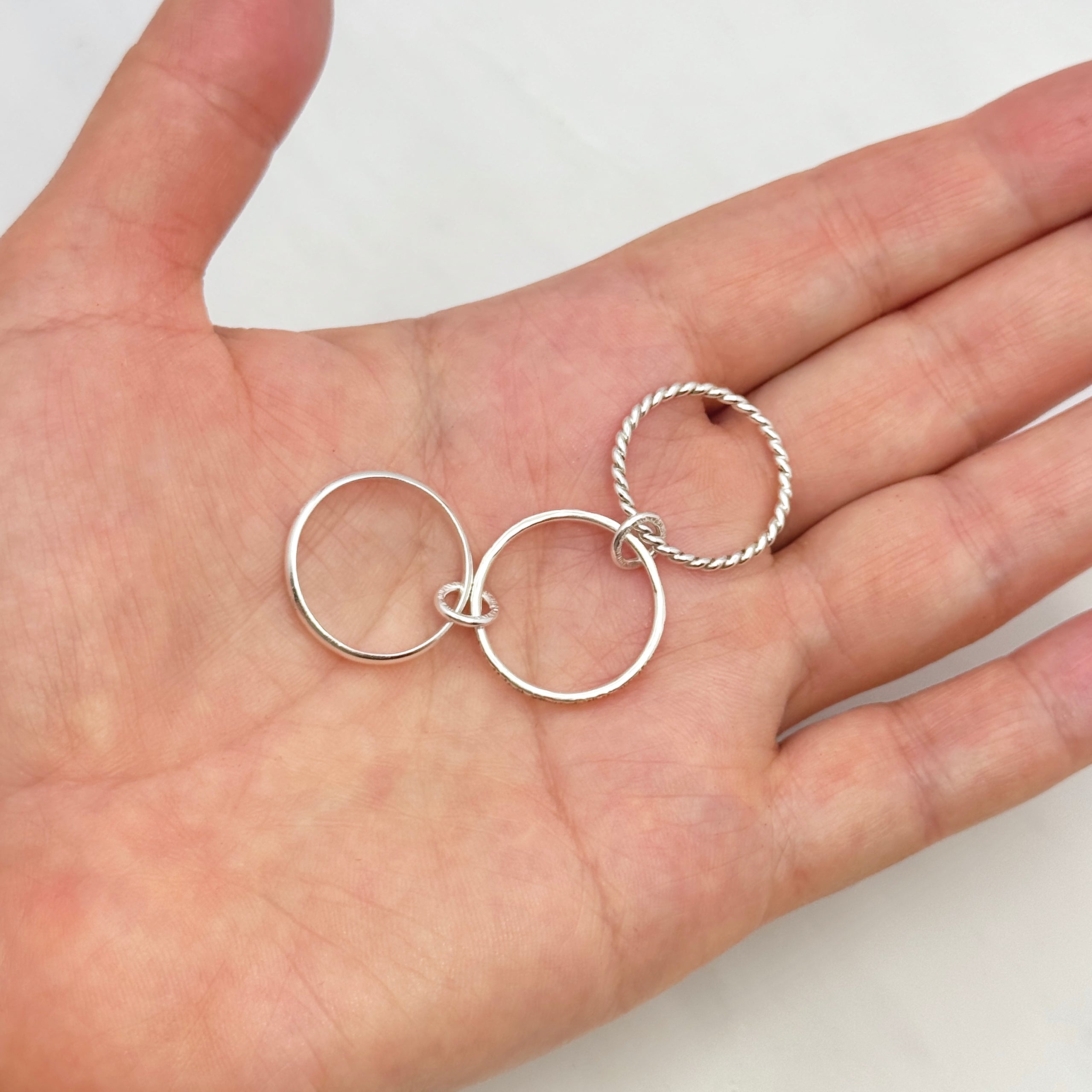 Sterling Silver Textured Stacking Ring Set