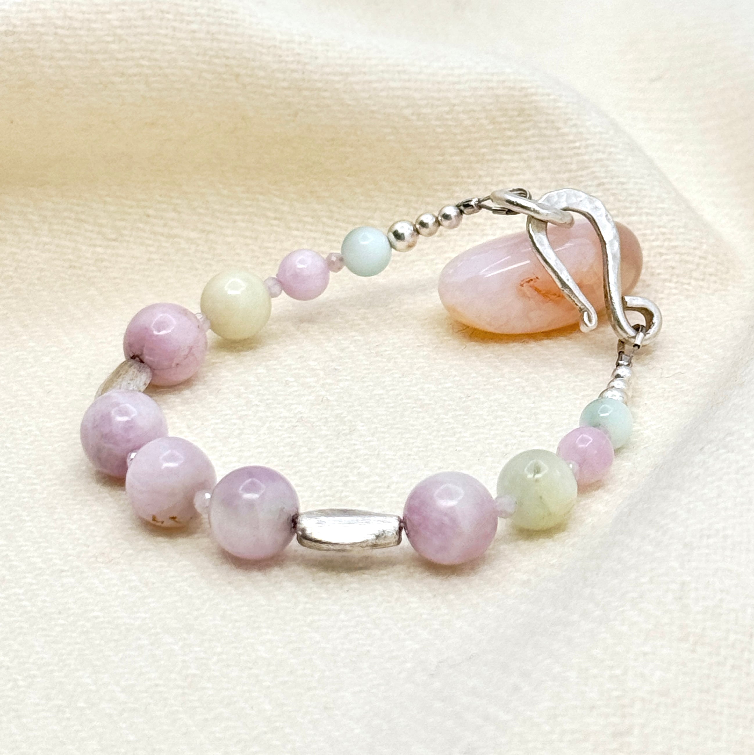 Pastel Gemstones & Sterling Silver Bracelet