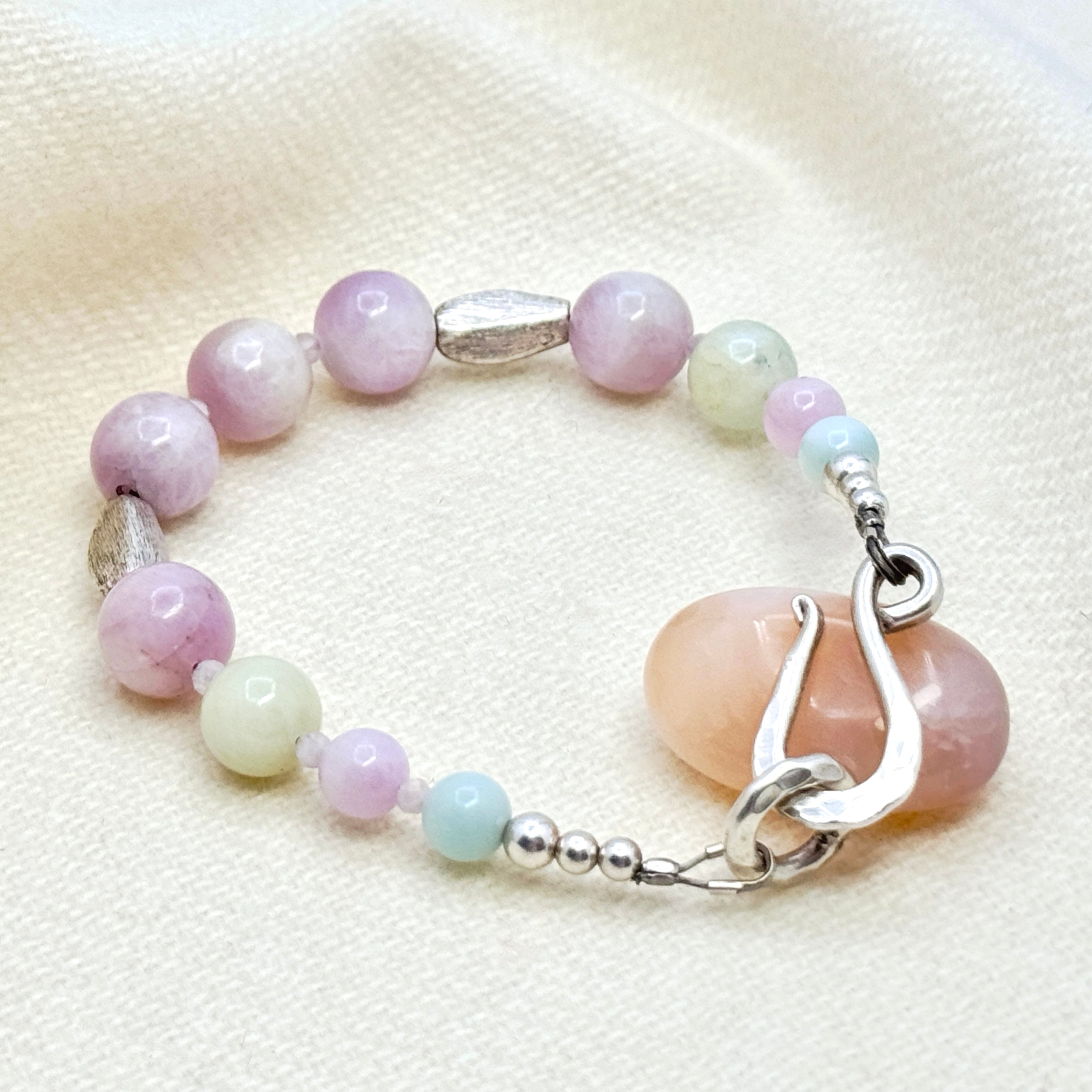 Pastel Gemstones & Sterling Silver Bracelet