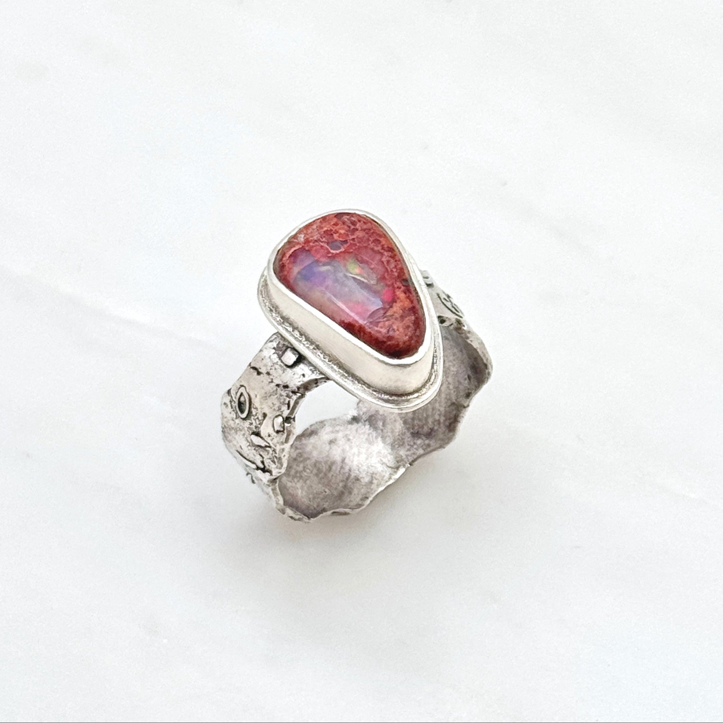 Mexican Cantera Opal Sterling Silver Ring