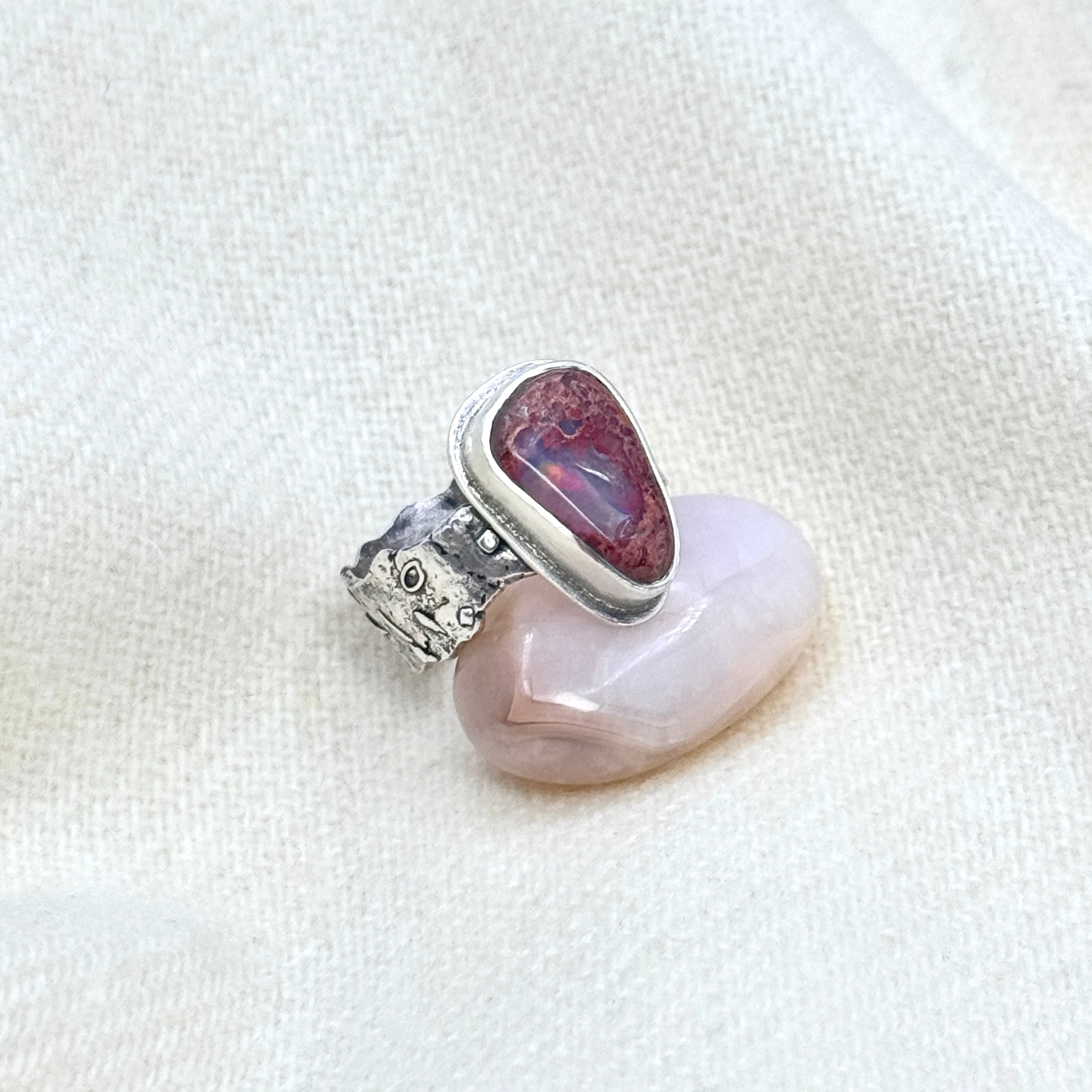 Mexican Cantera Opal Sterling Silver Ring