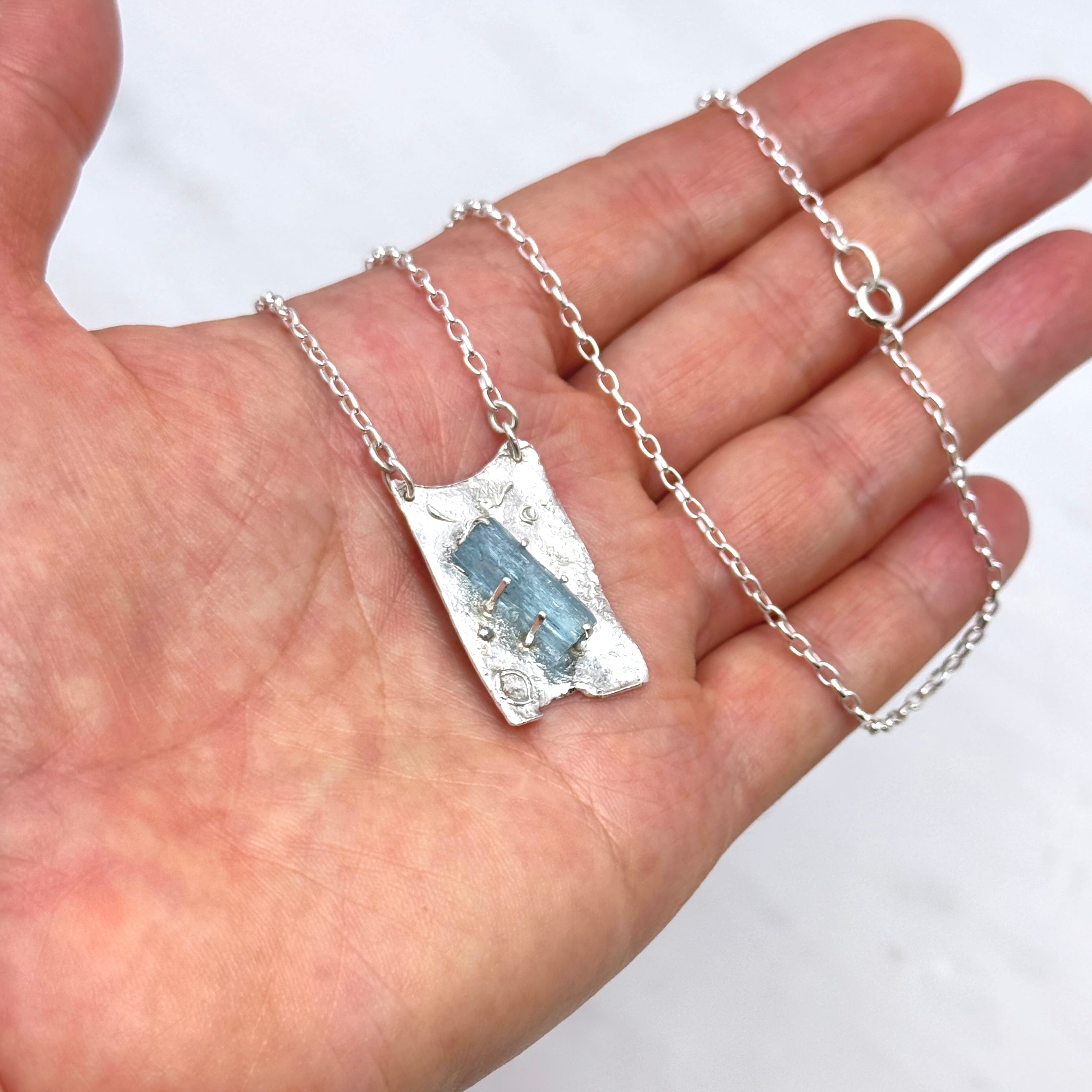 Sterling Silver Aquamarine Pendant Necklace