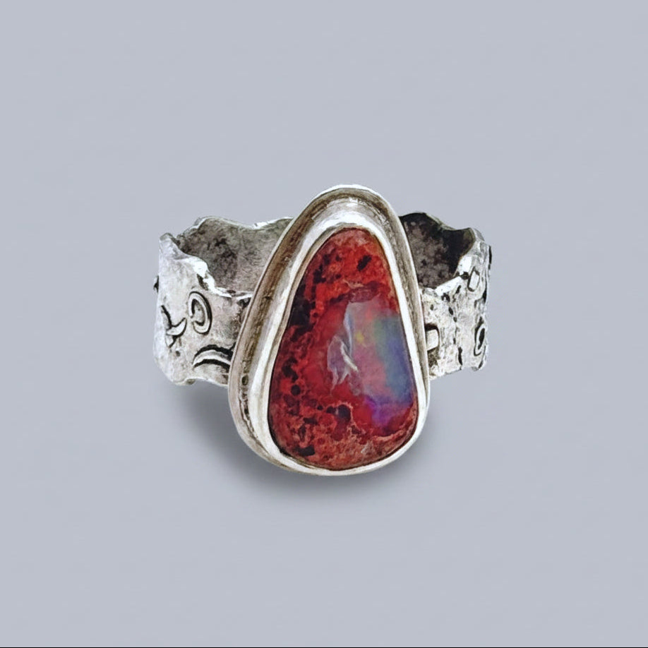 Mexican Cantera Opal Sterling Silver Ring