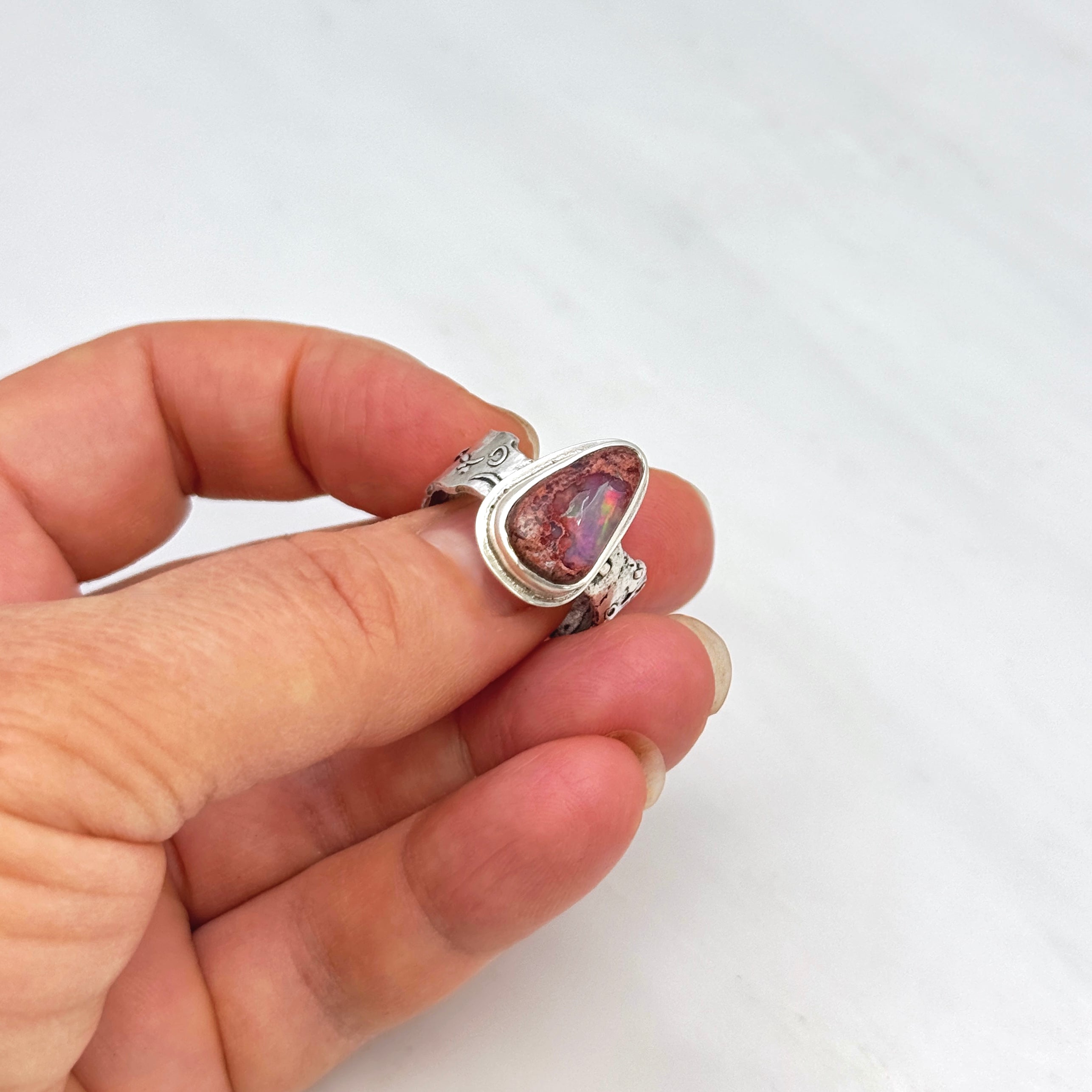 Mexican Cantera Opal Sterling Silver Ring