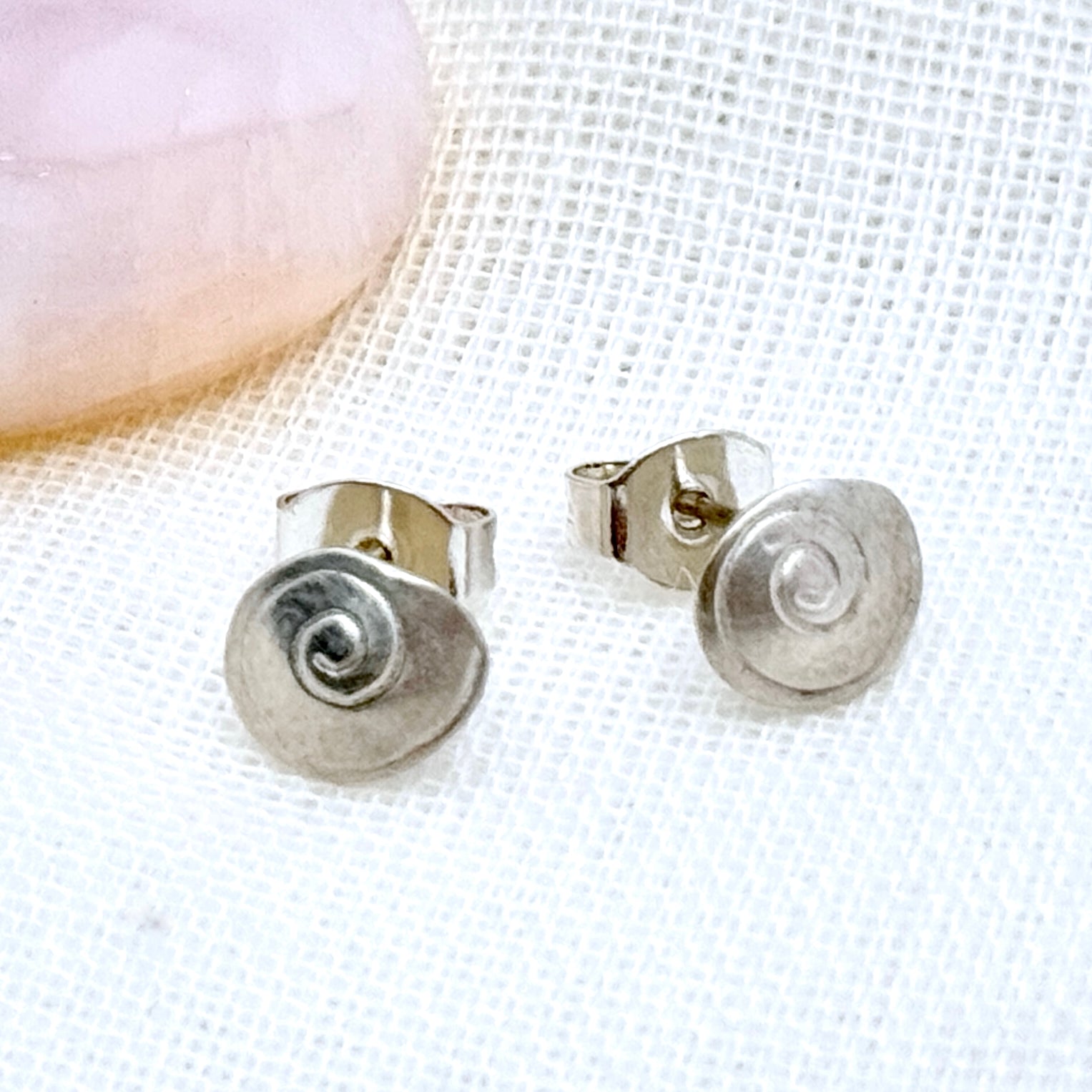 Sterling Silver Shell Stud Earrings