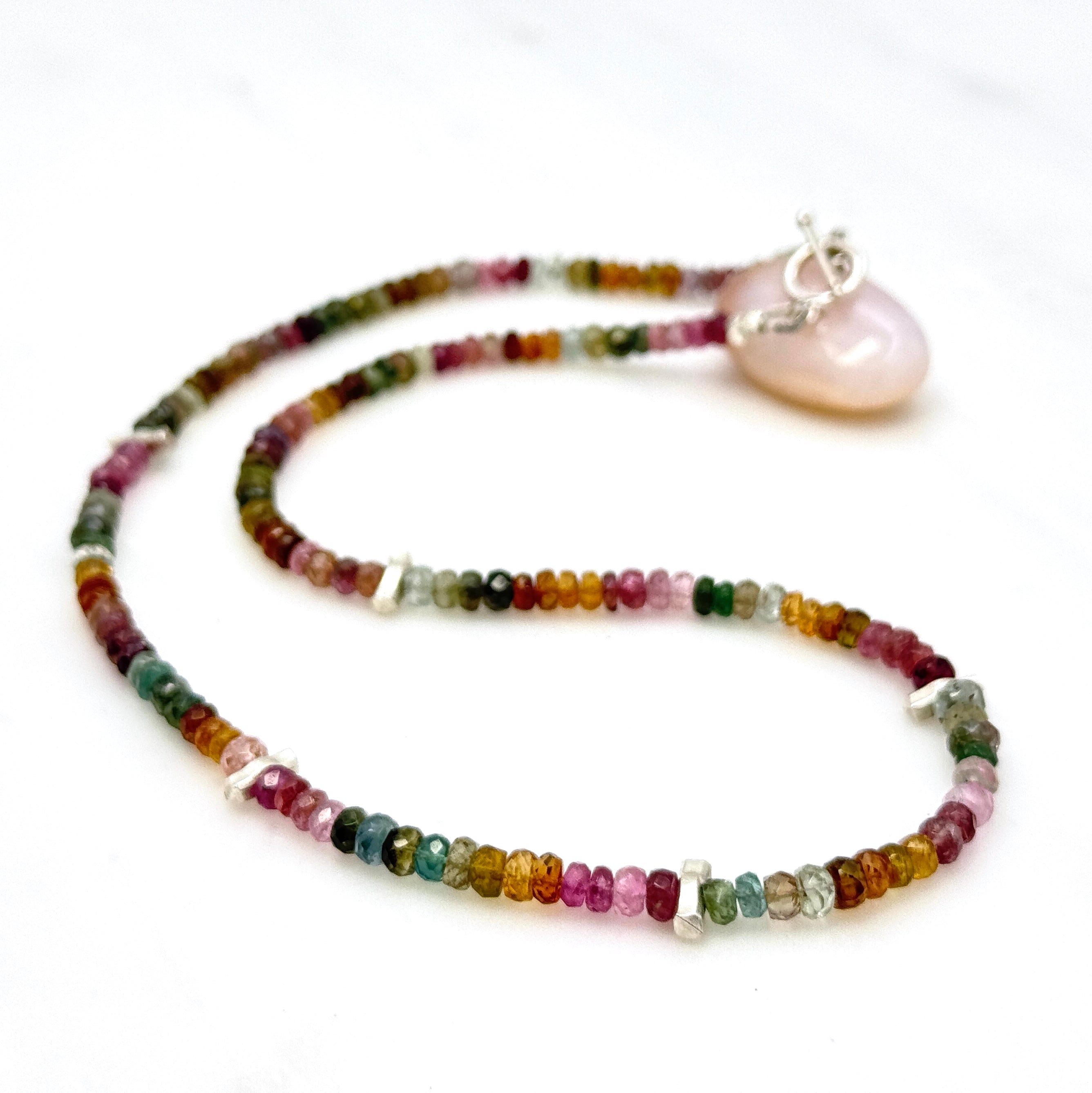 Multicolor Tourmaline 925 Silver Necklace