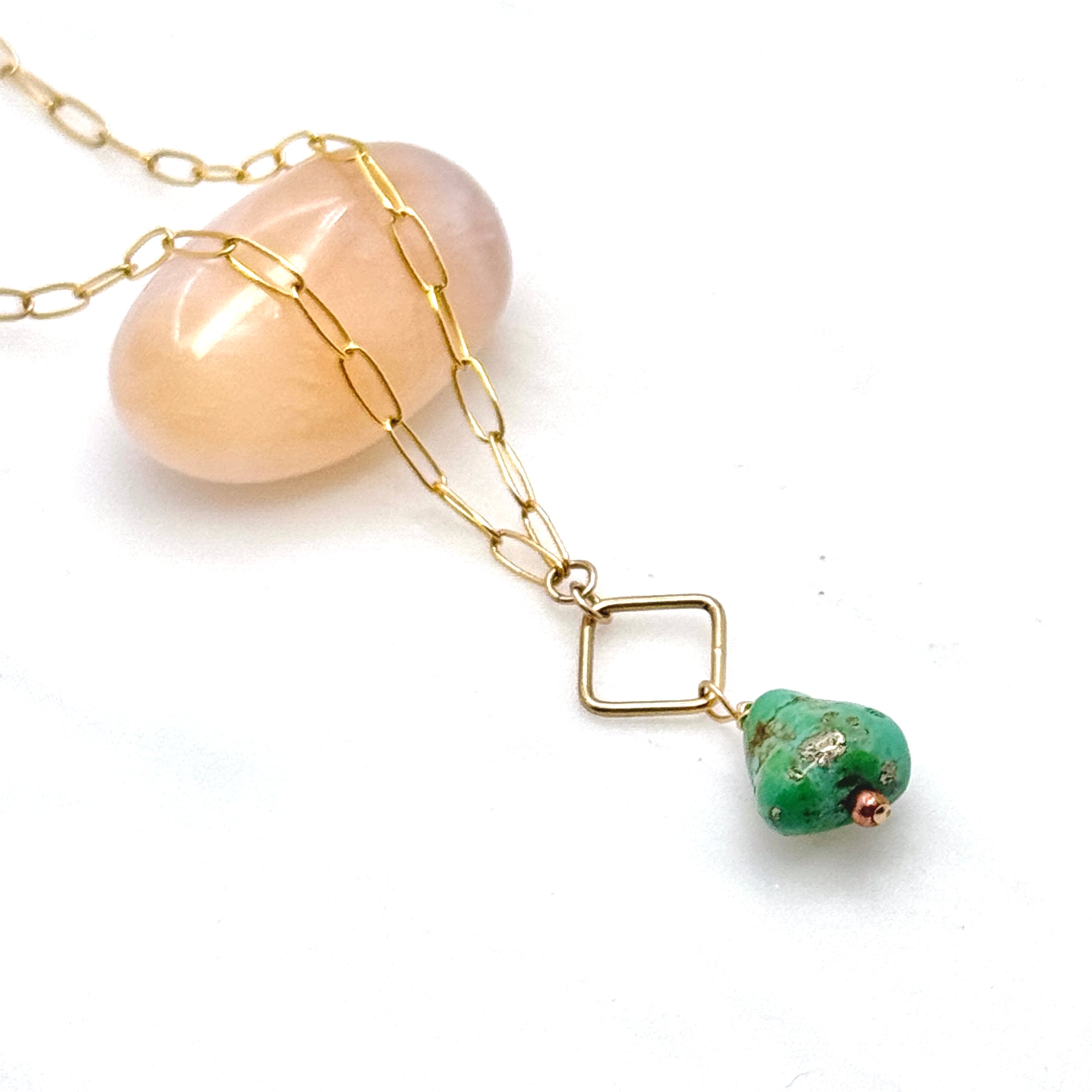 Turquoise Gold-Filled Paperclip Necklace