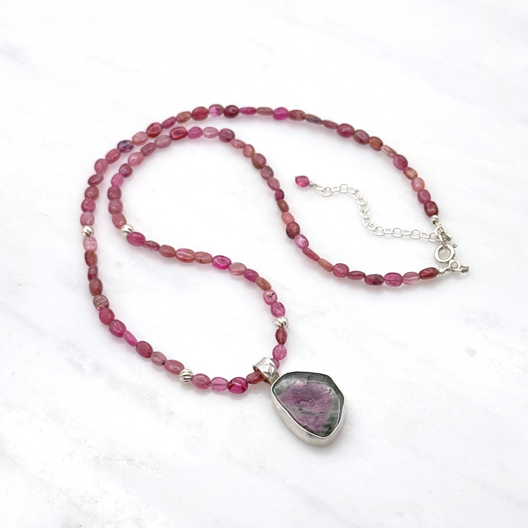 Tourmaline Sterling Silver Pendant Necklace