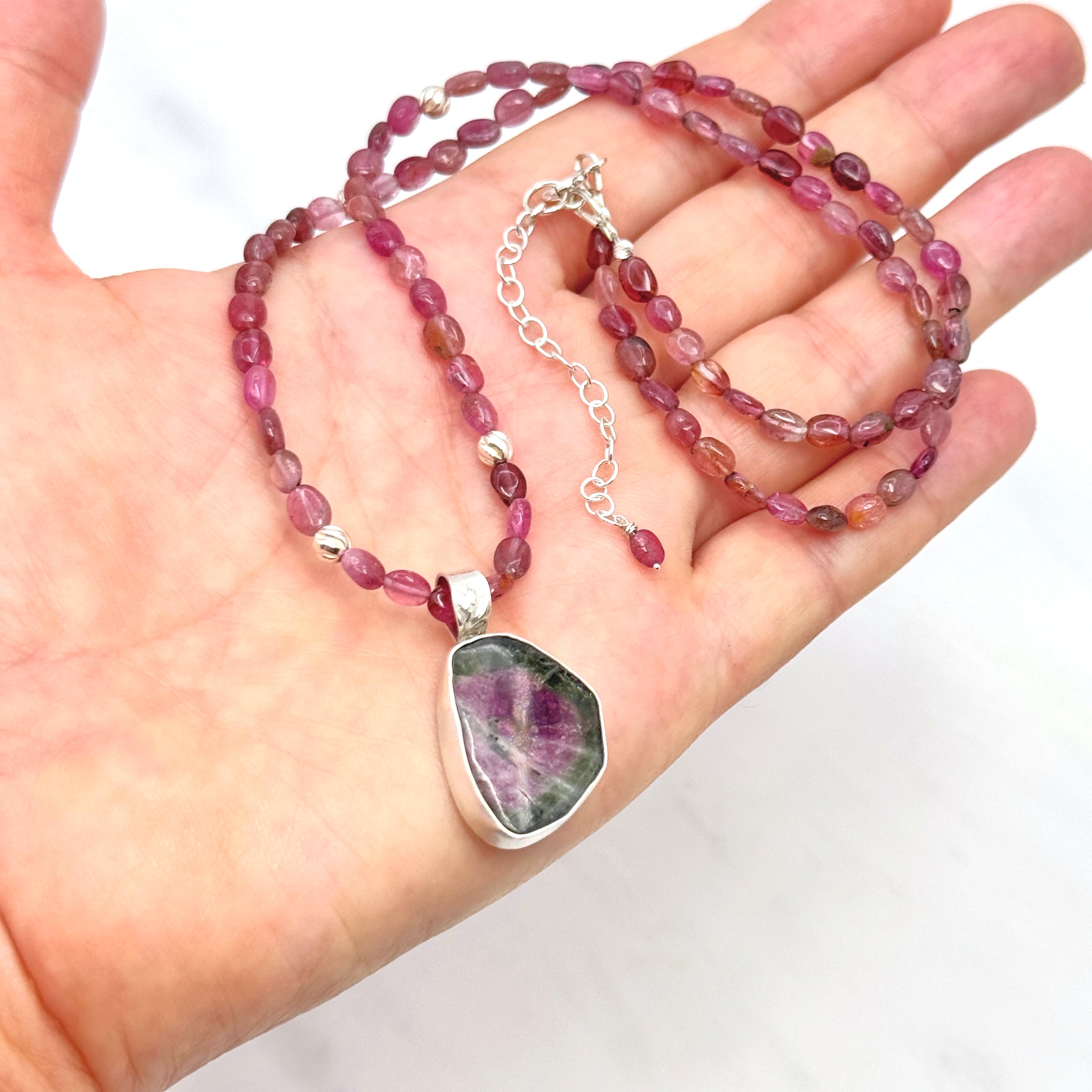 Tourmaline Sterling Silver Pendant Necklace