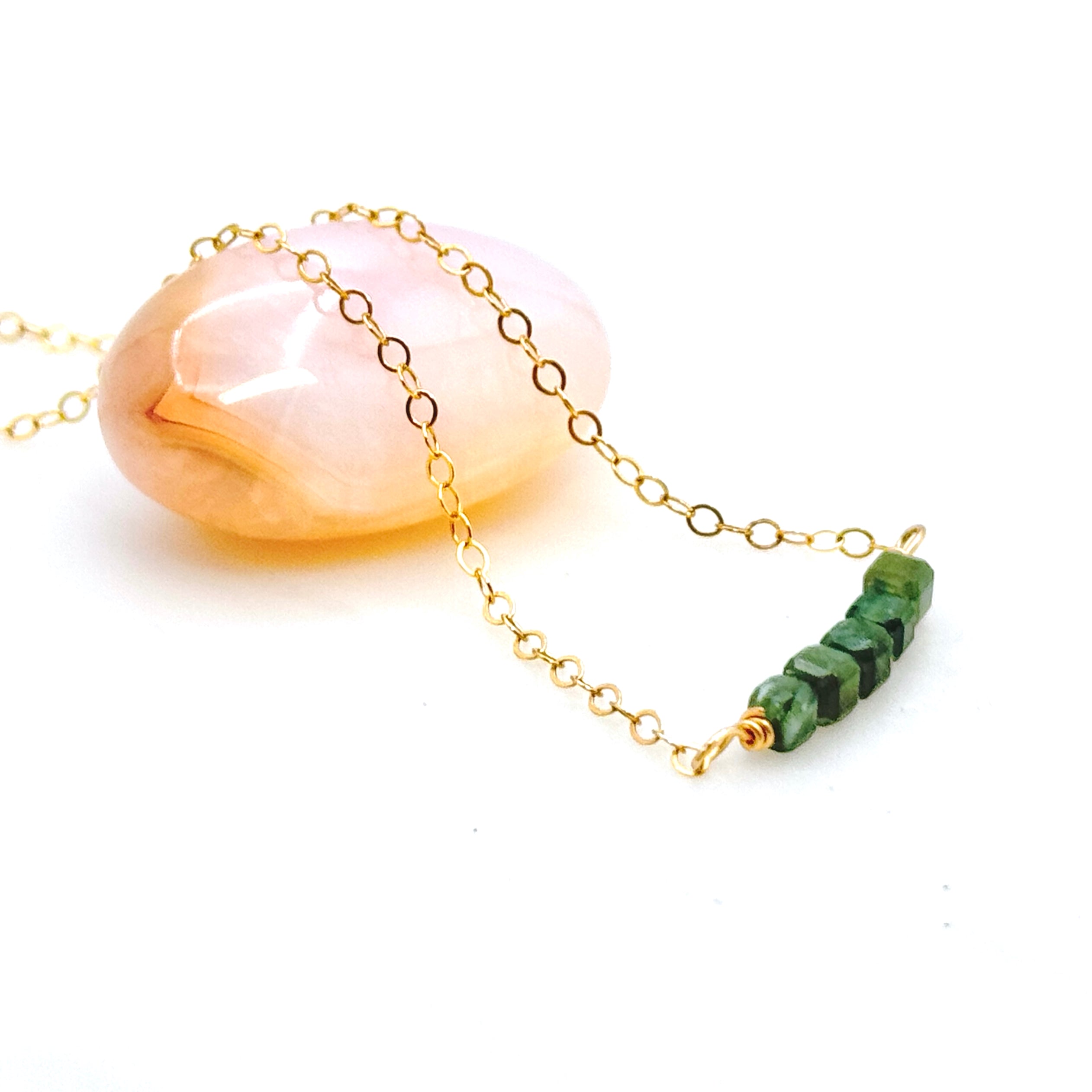 Square Seraphinite Bar Gold-Filled Necklace