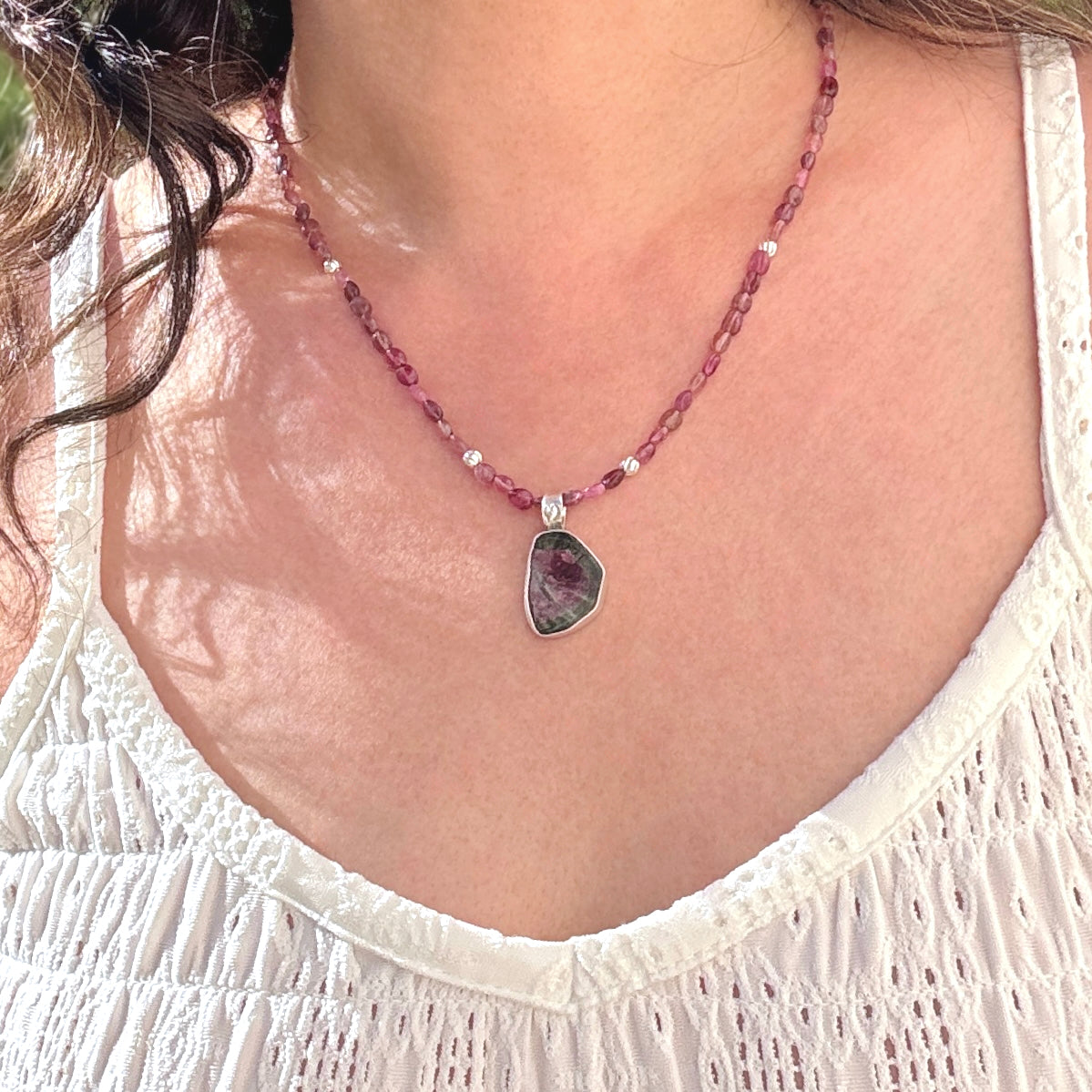 Tourmaline Sterling Silver Pendant Necklace