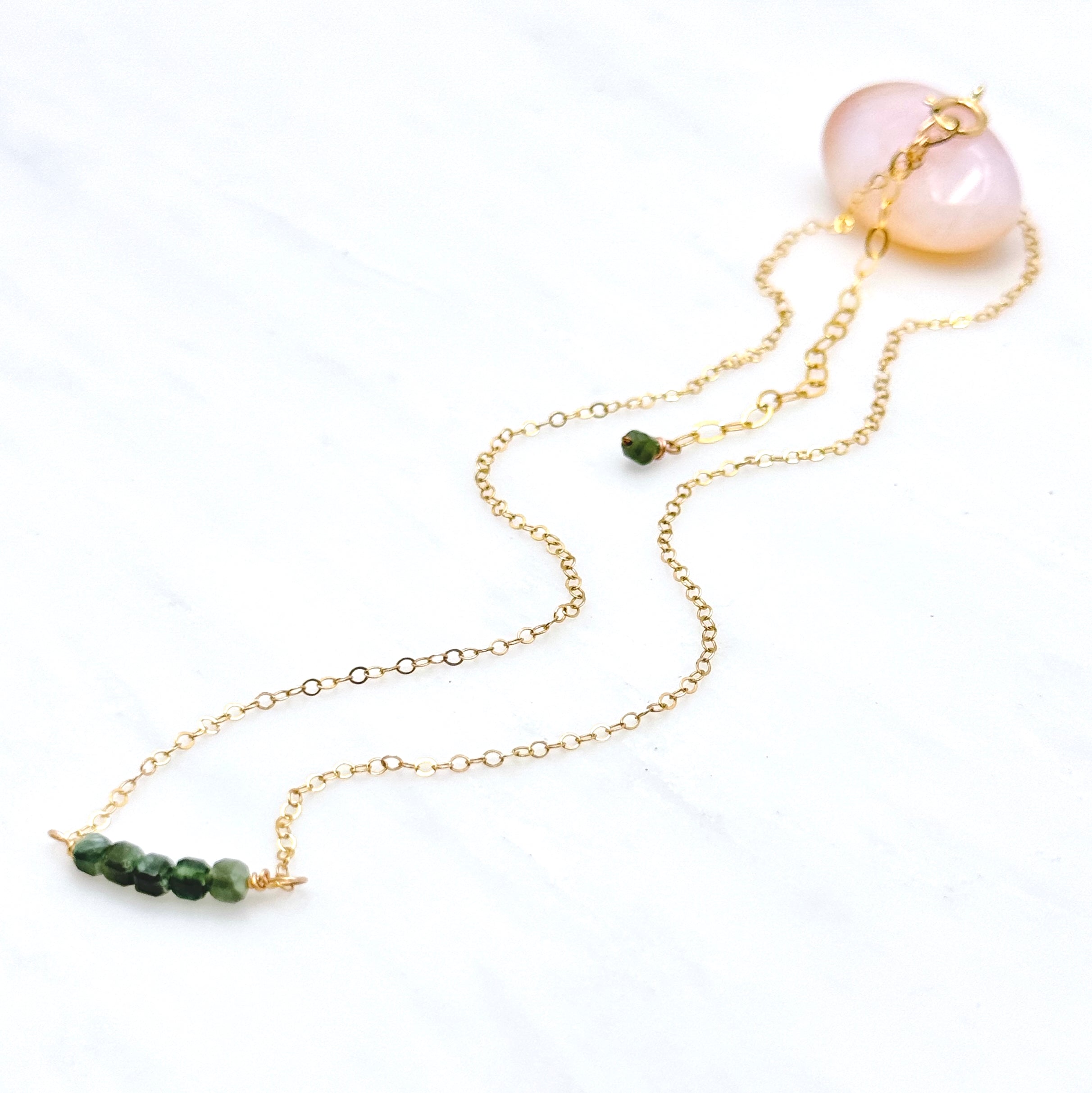 Square Seraphinite Bar Gold-Filled Necklace