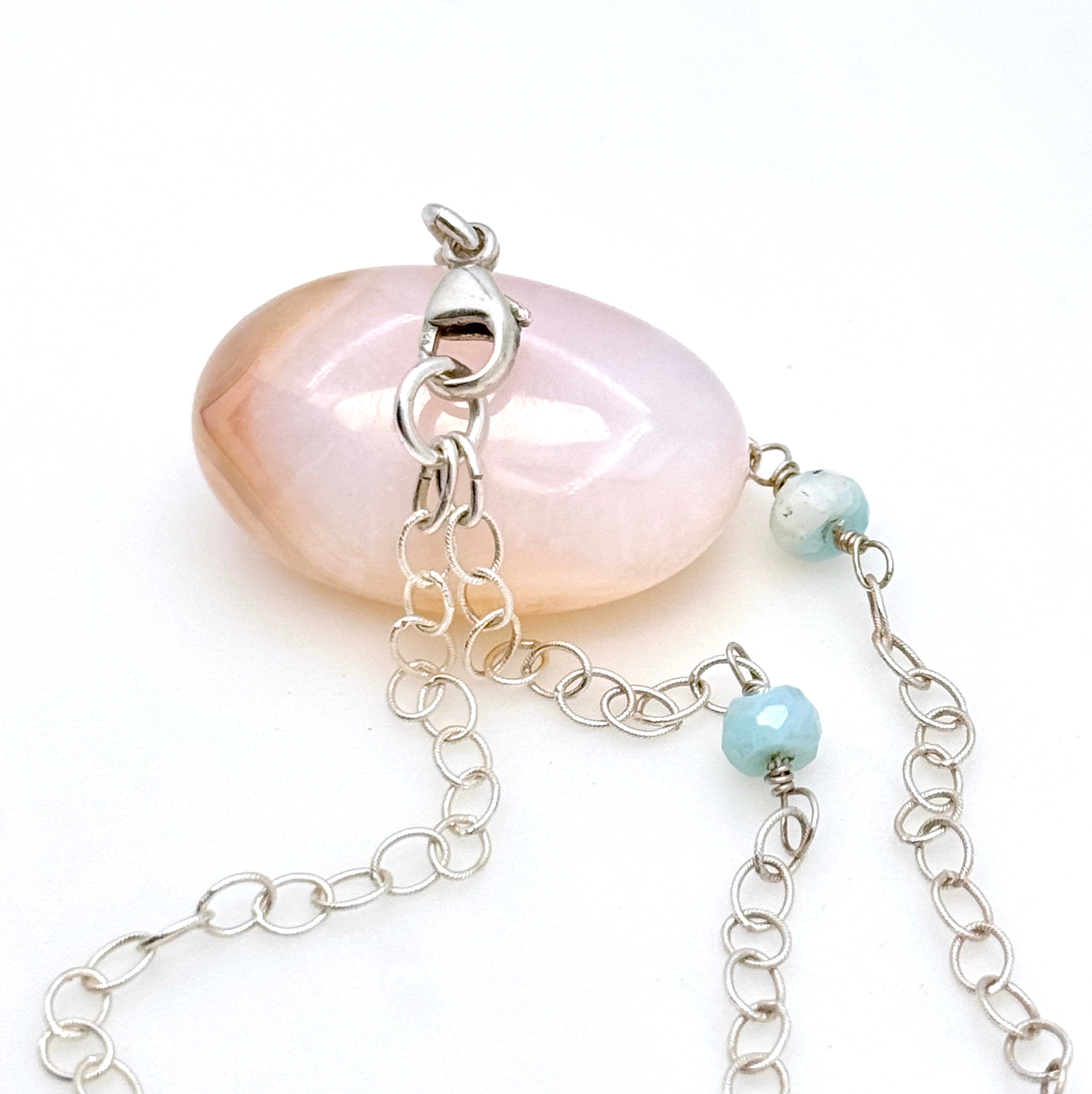 Larimar Sterling Silver Station Necklace
