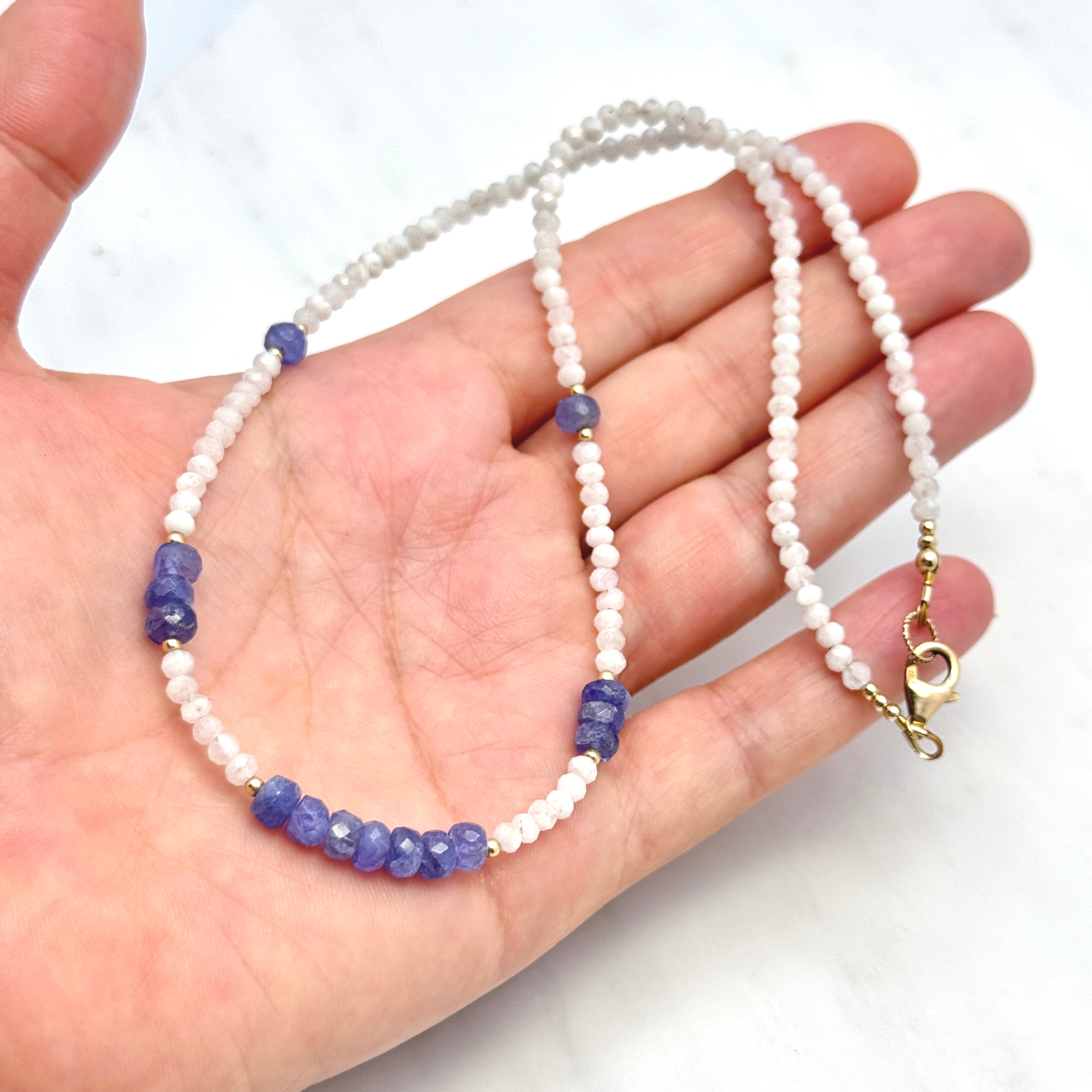 Tanzanite & Moonstone Gold-Filled Necklace