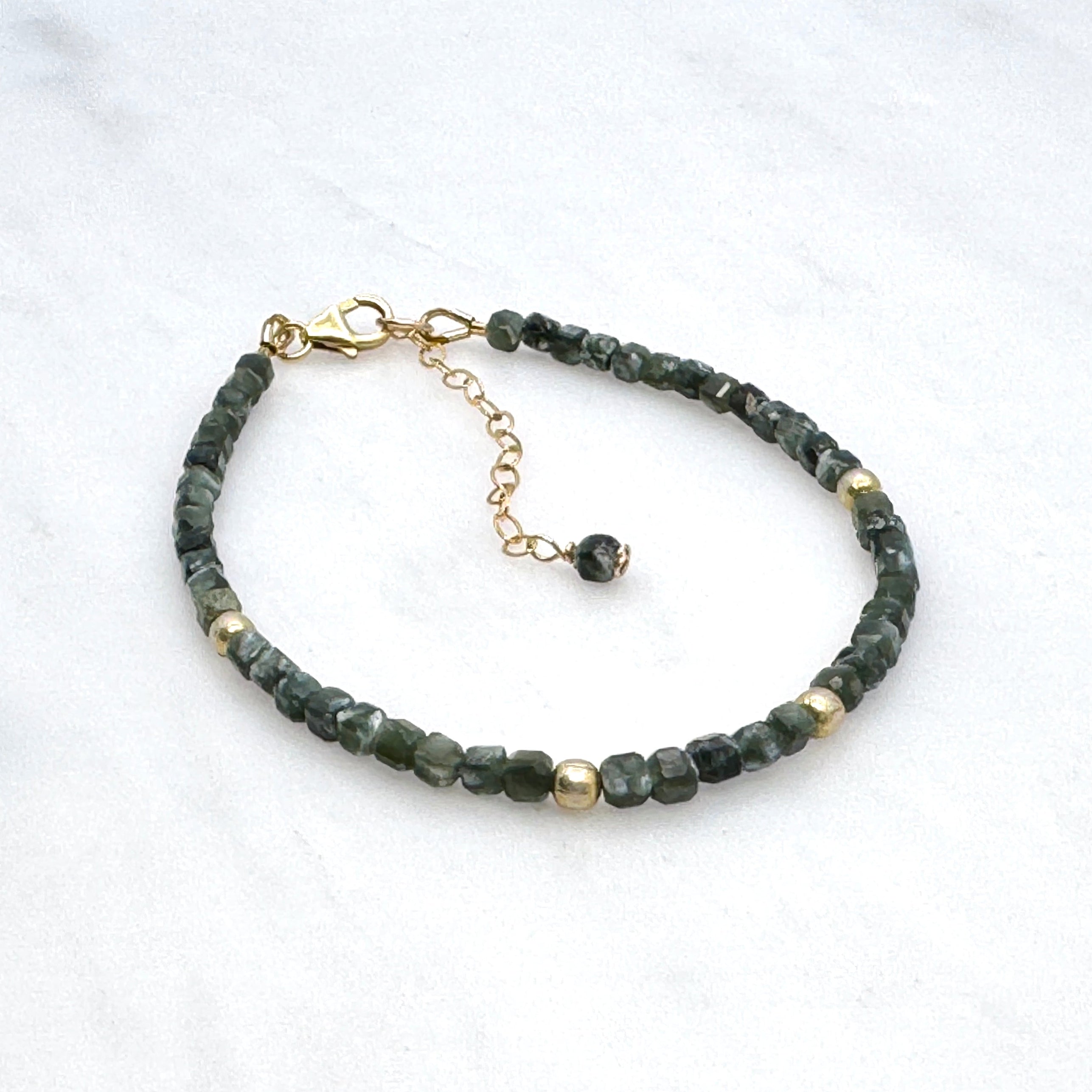 Seraphinite Gold-Filled Adjustable Bracelet