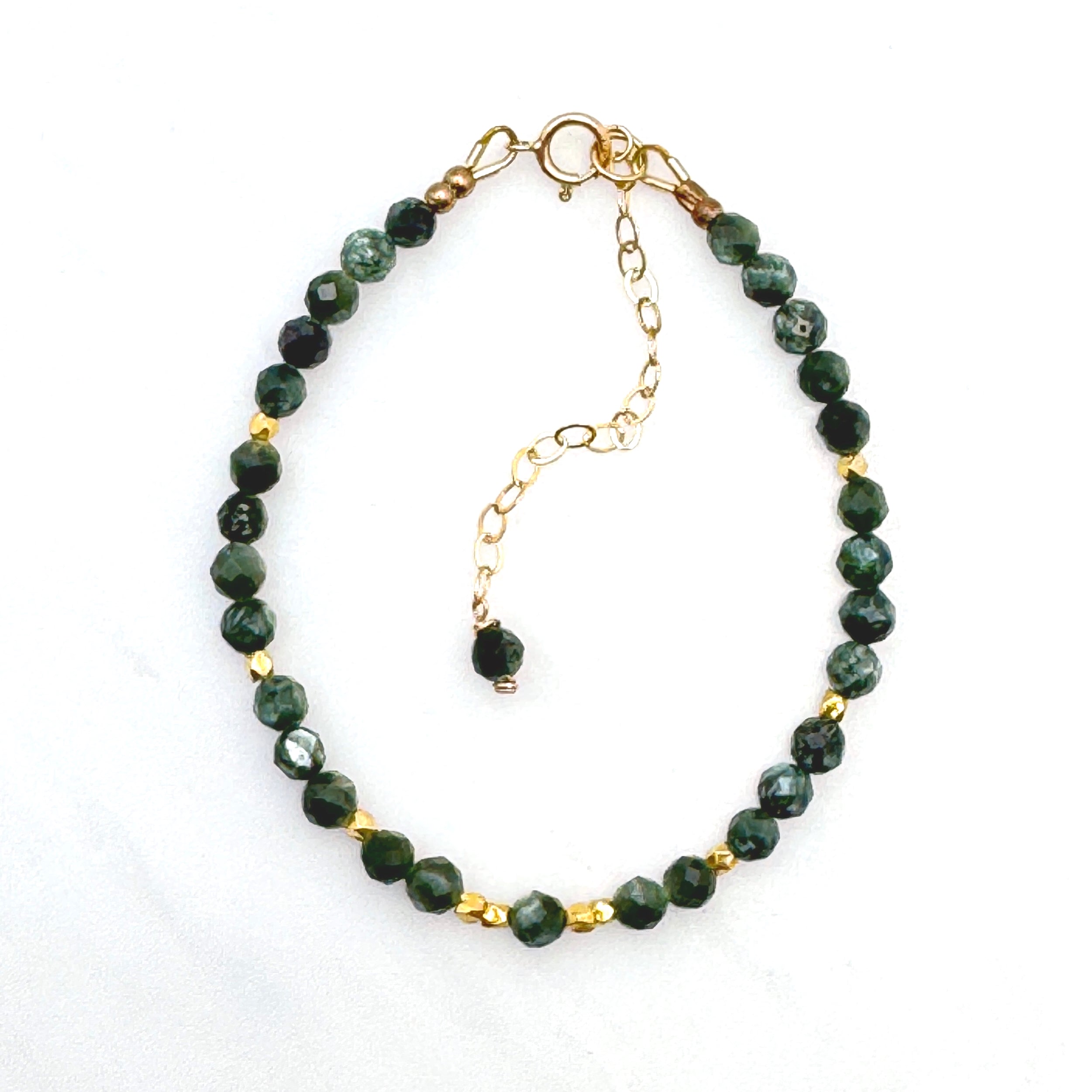 Faceted Seraphinite Gold-Filled Bracelet