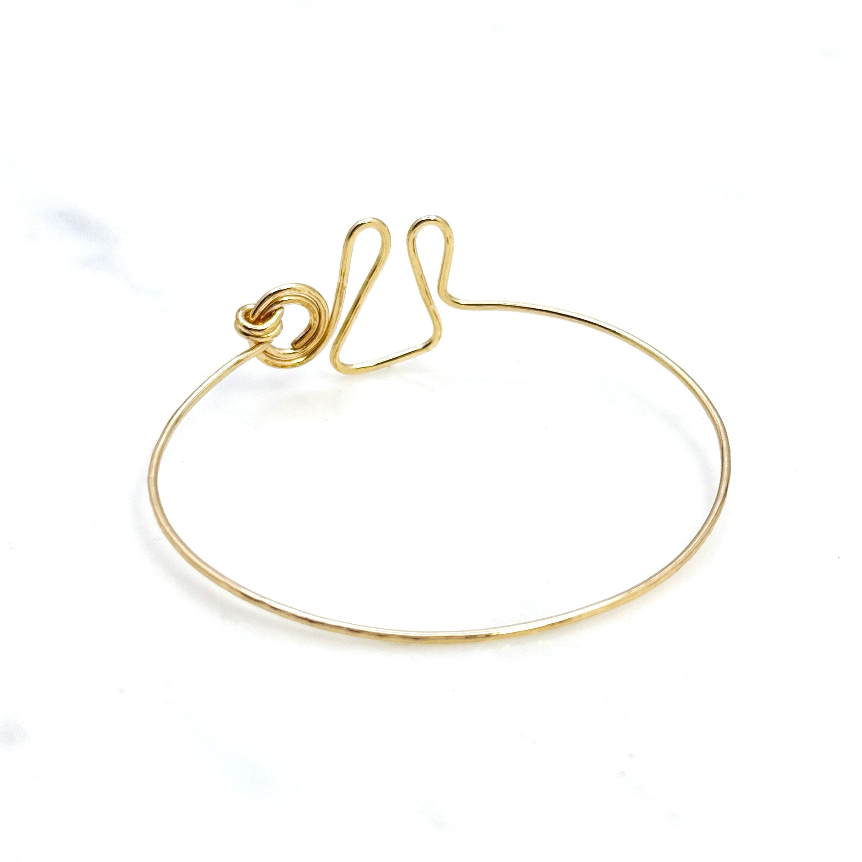 Thick 14Kt Gold-Filled Hammered Swirl Bangle