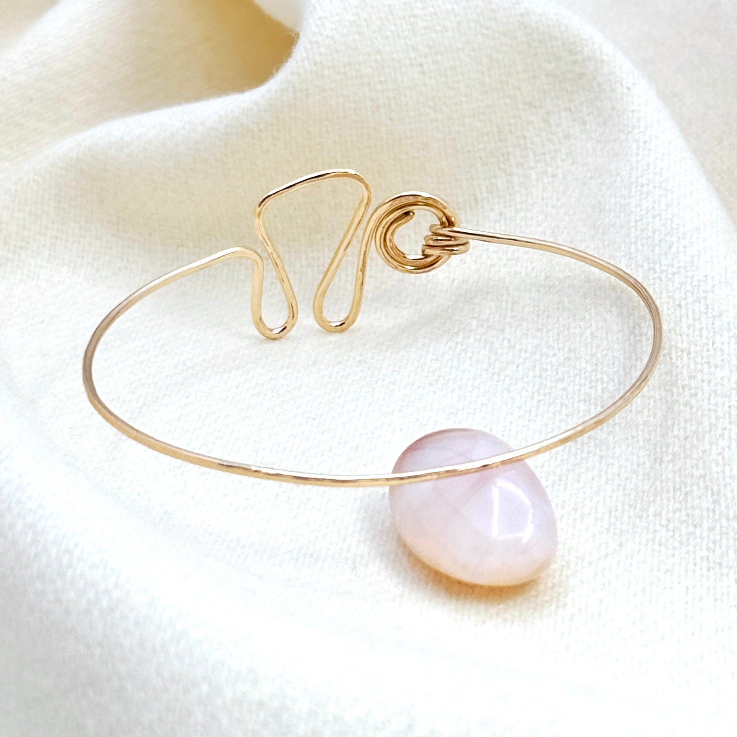 Thick 14Kt Gold-Filled Hammered Swirl Bangle