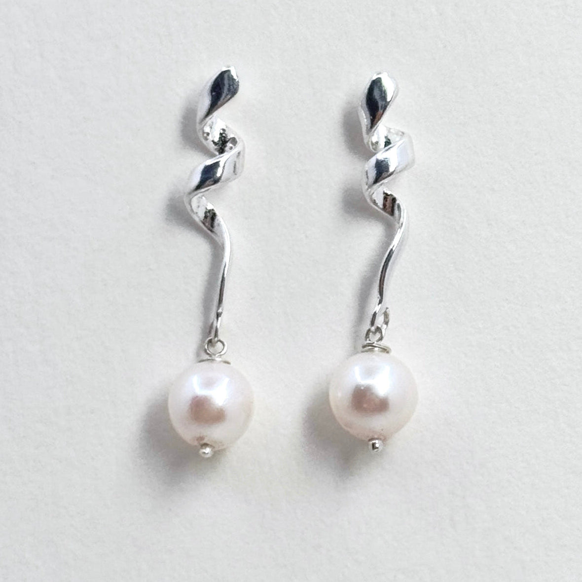 Akoya Pearl Sterling Silver Drop Earrings