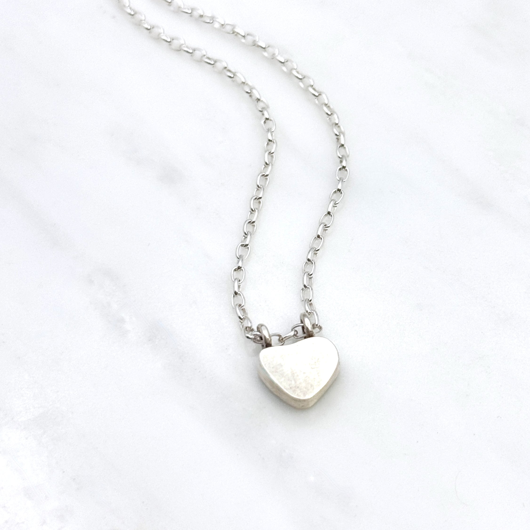 Real Turquoise Heart Sterling Silver Necklace
