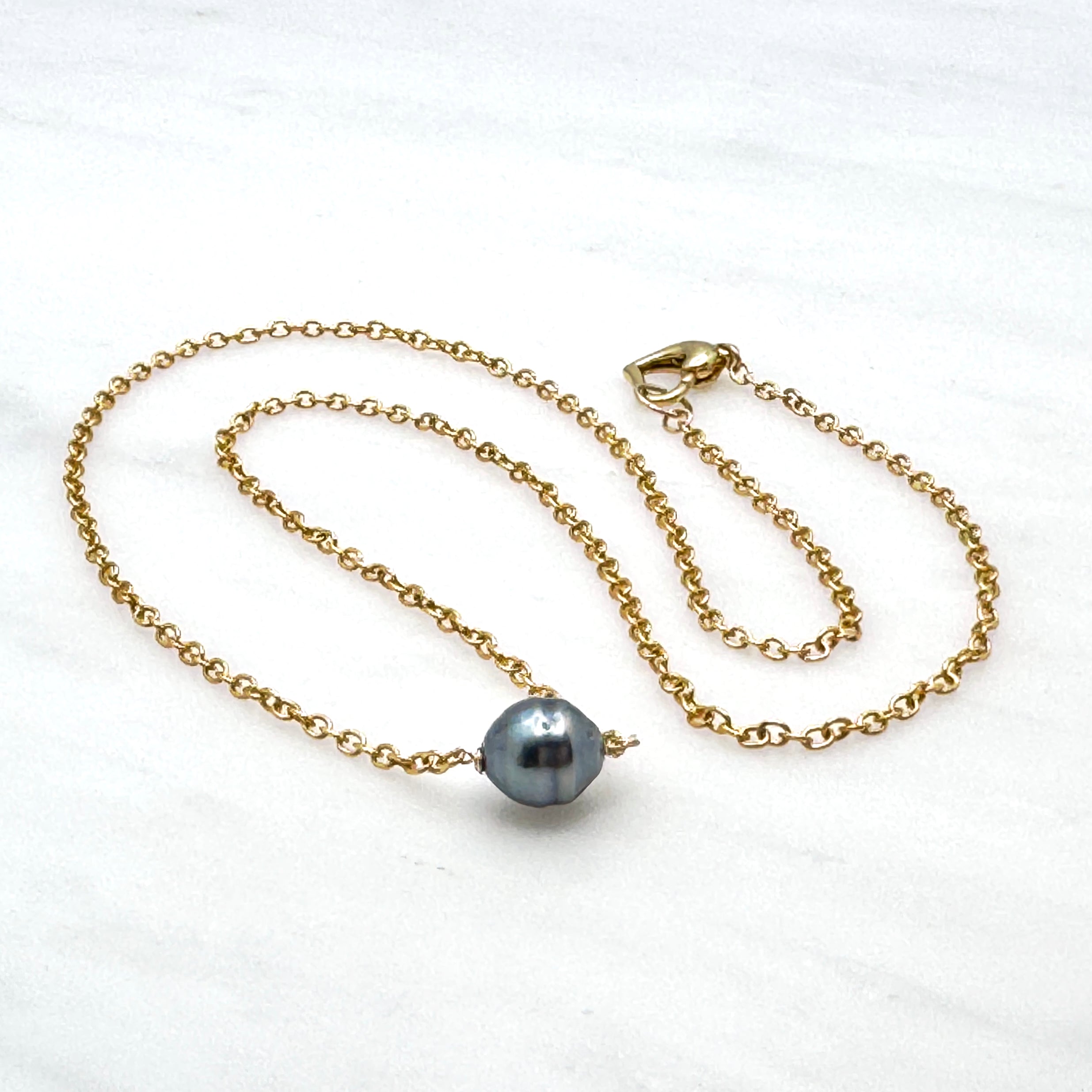 Floating Tahitian Pearl Gold-Filled Necklace