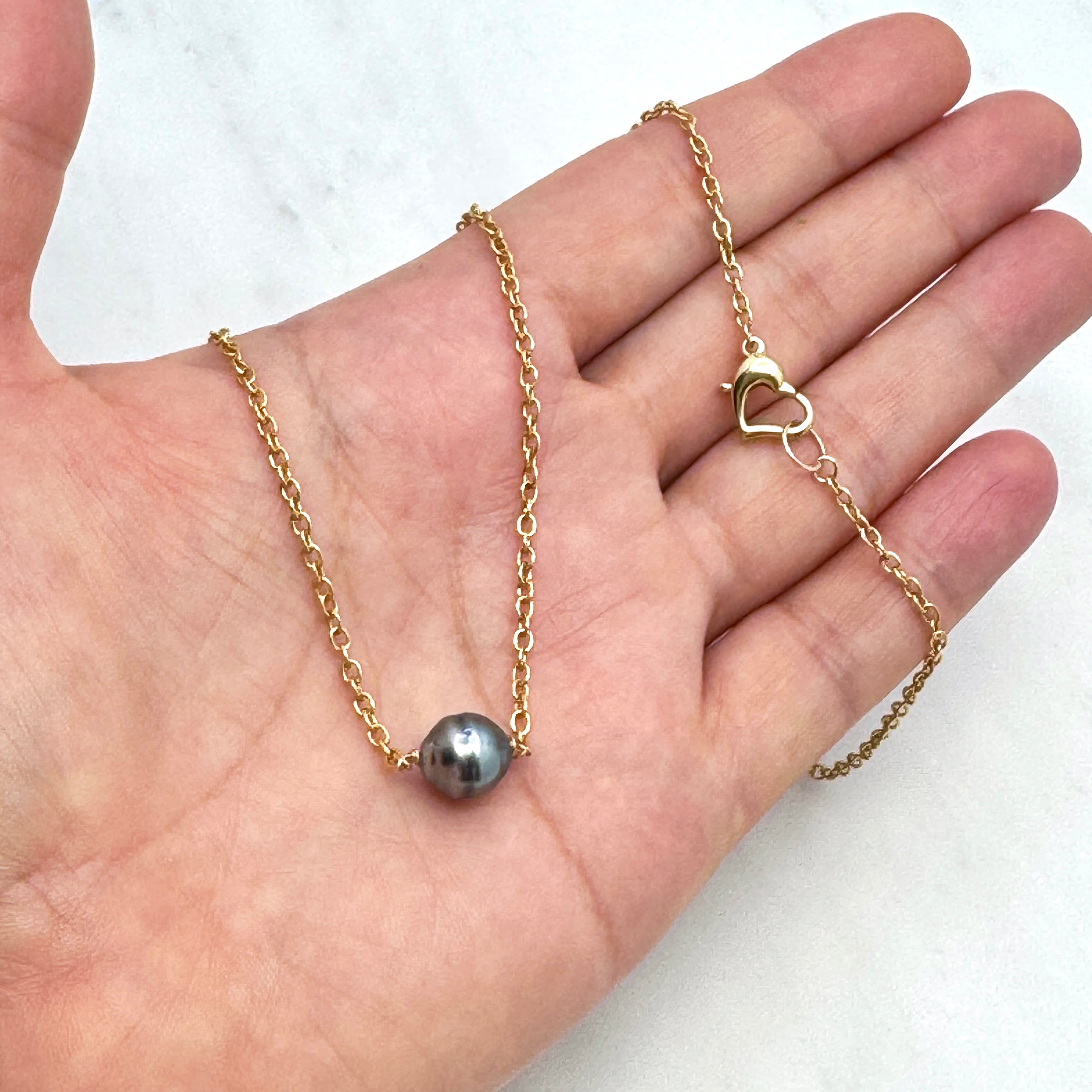 Floating Tahitian Pearl Gold-Filled Necklace