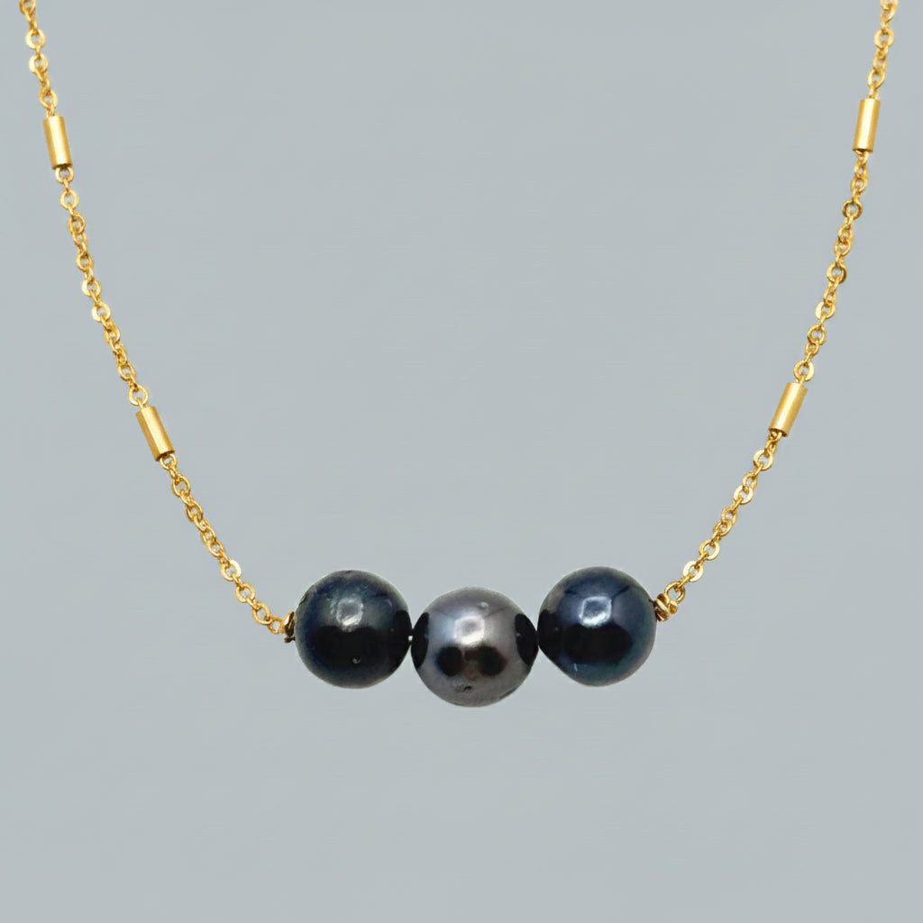 Triple Tahitian Pearl Gold-Filled Necklace