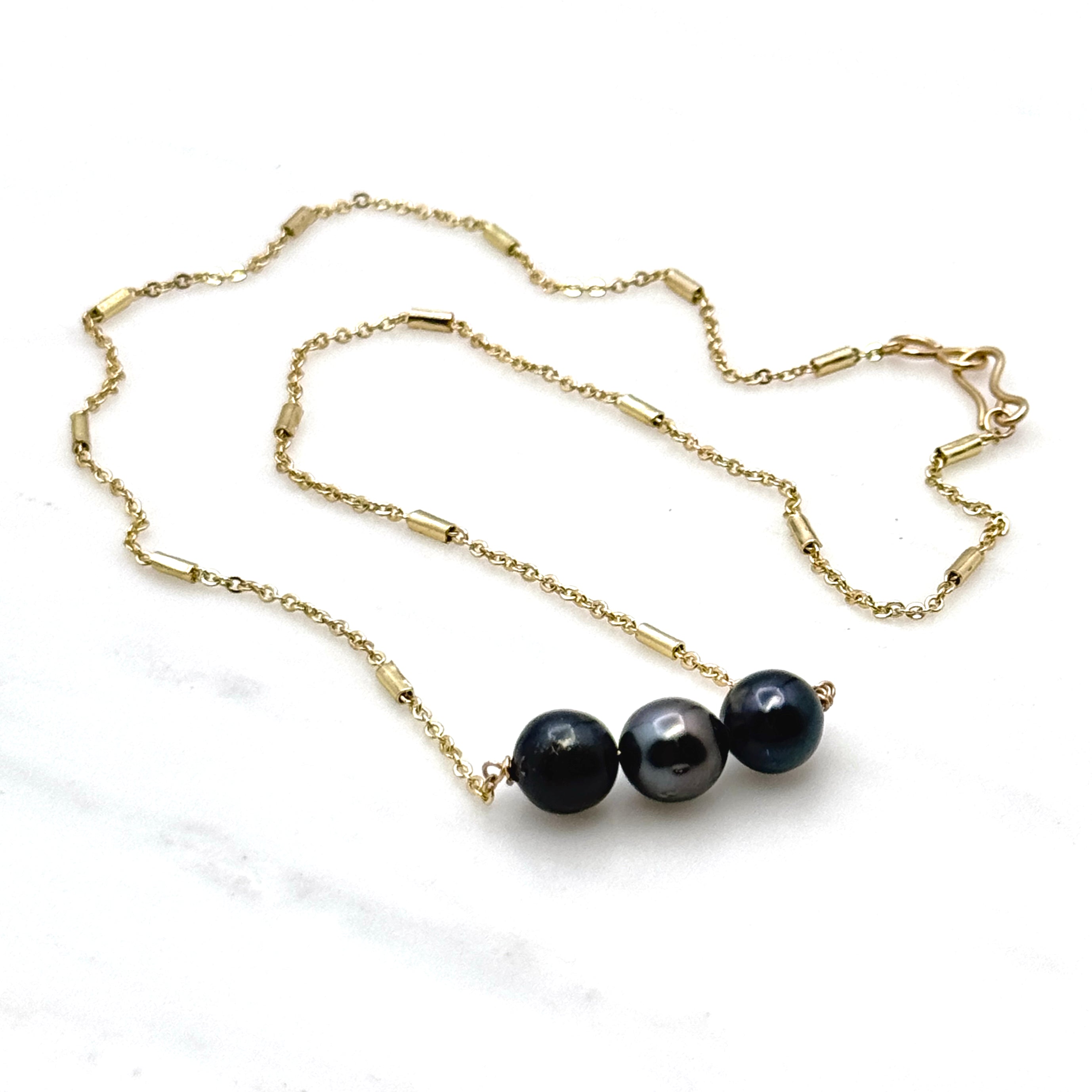 Triple Tahitian Pearl Gold-Filled Necklace