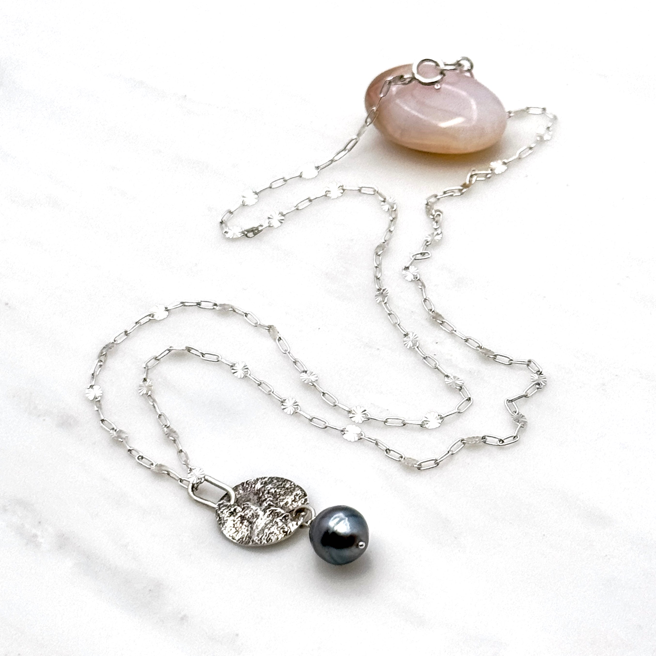 Tahitian Pearl 925 Silver Pendant Necklace