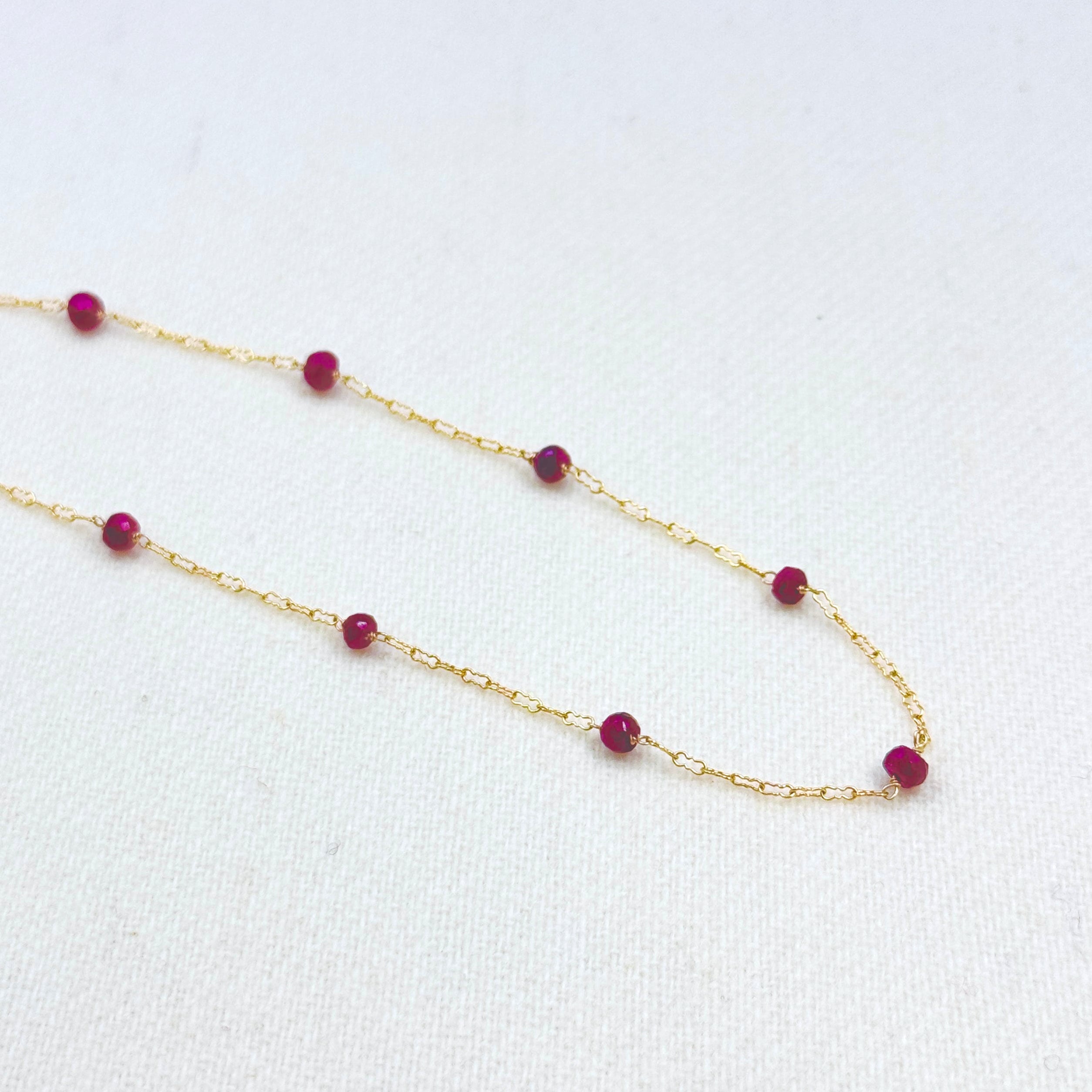 Faceted Ruby 14Kt Gold-Filled Station Choker