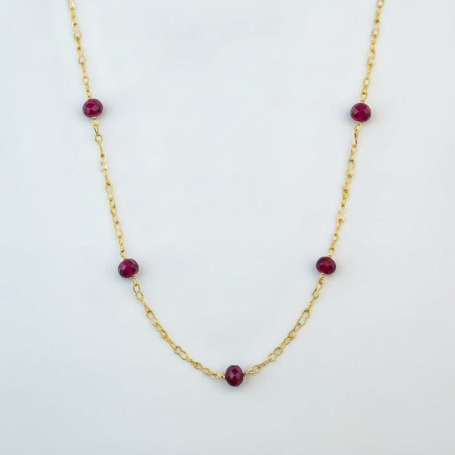 Faceted Ruby 14Kt Gold-Filled Station Choker