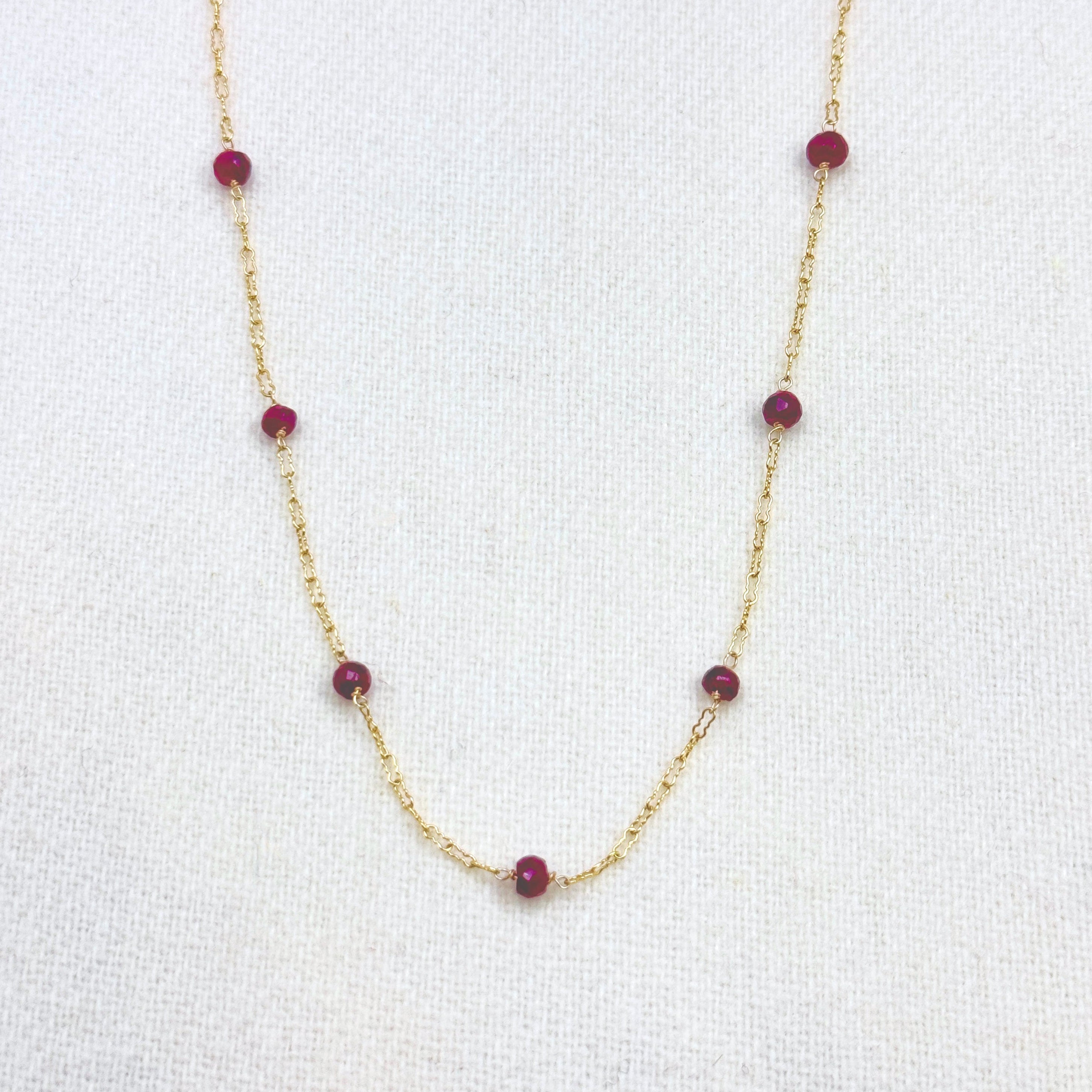 Faceted Ruby 14Kt Gold-Filled Station Choker