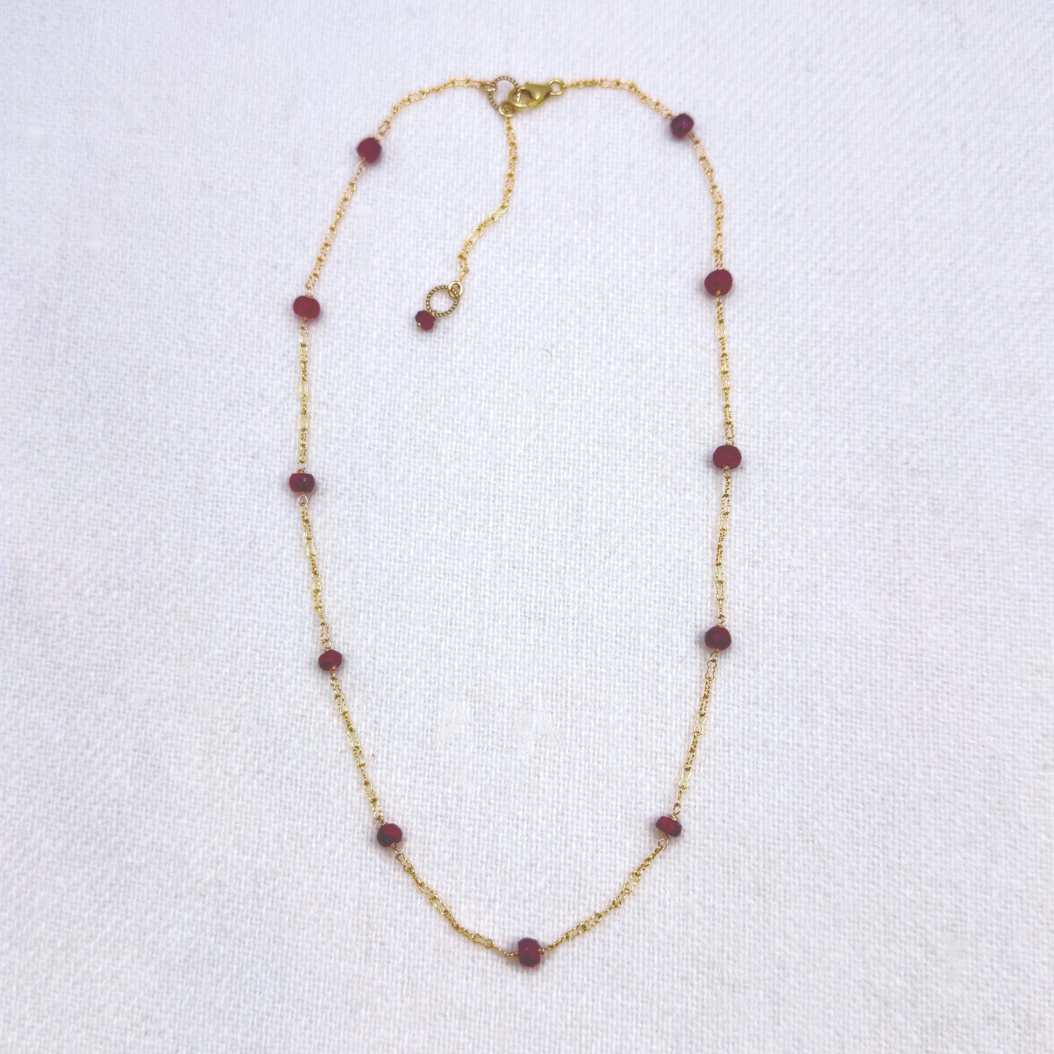 Faceted Ruby 14Kt Gold-Filled Station Choker
