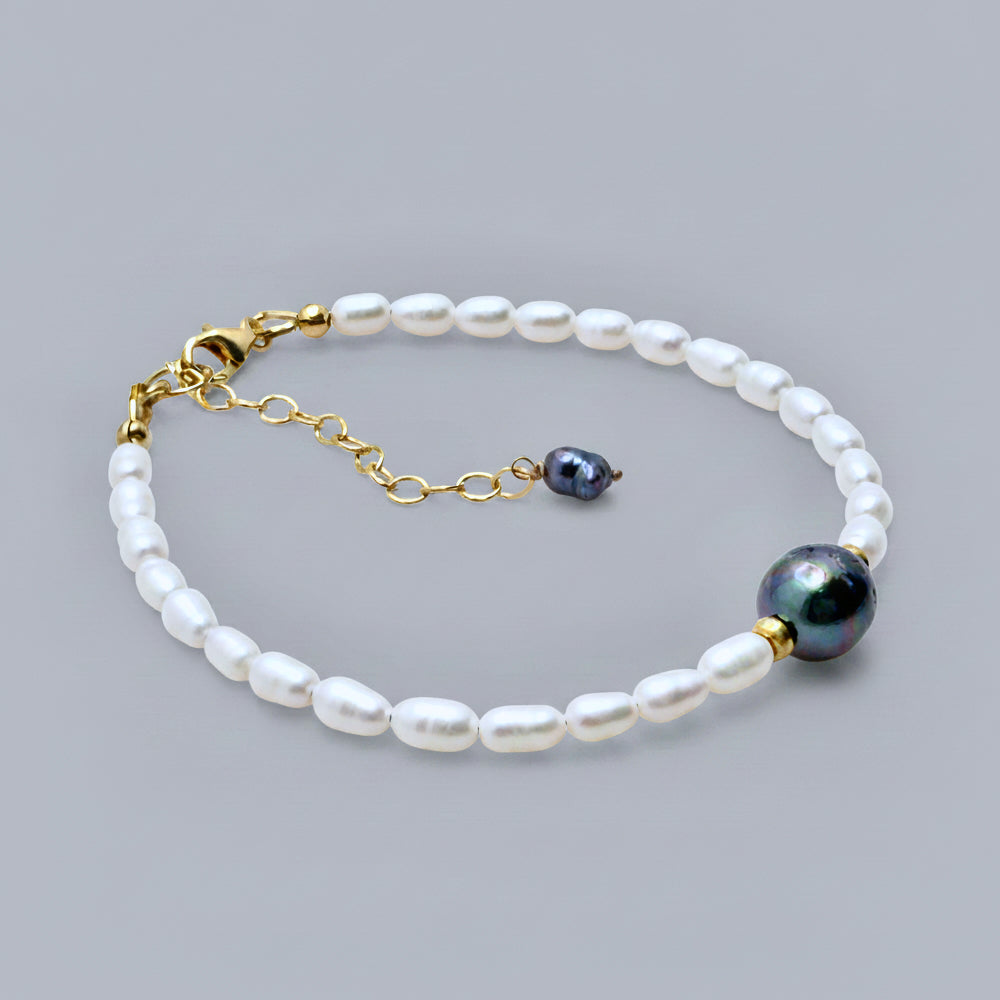 Tahitian & White Freshwater Pearl Bracelet