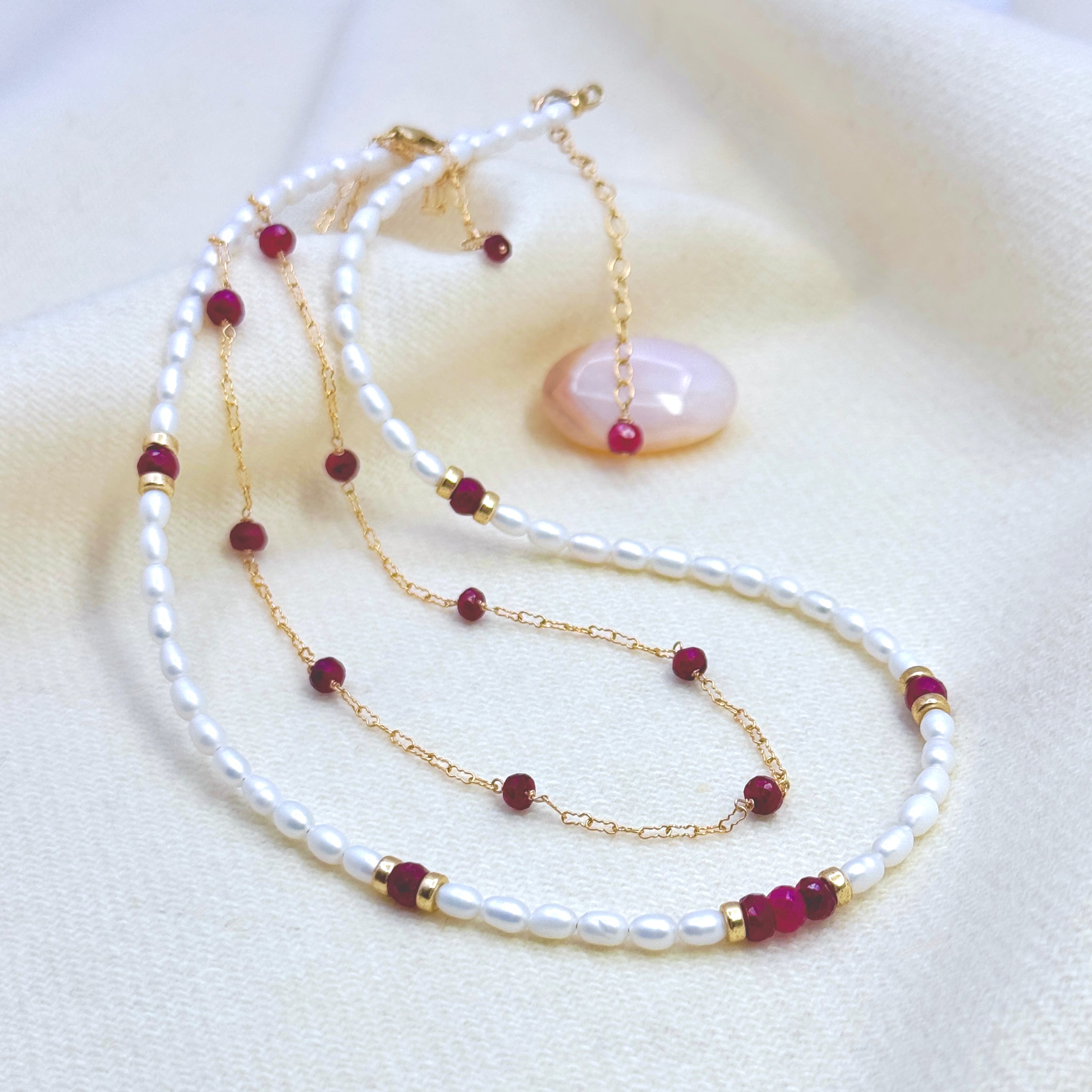 Faceted Ruby 14Kt Gold-Filled Station Choker