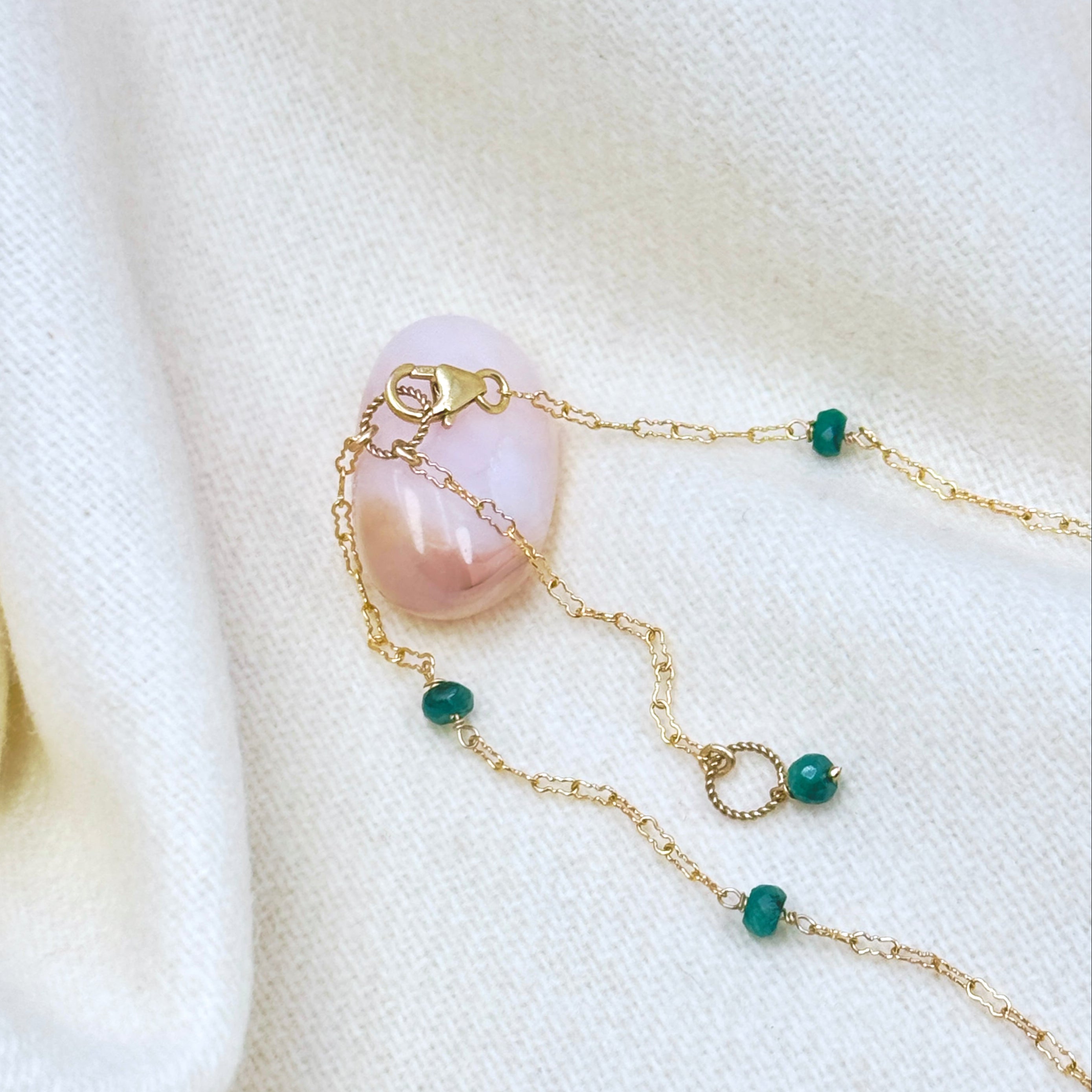 Faceted Emerald Gold-Filled Station Choker