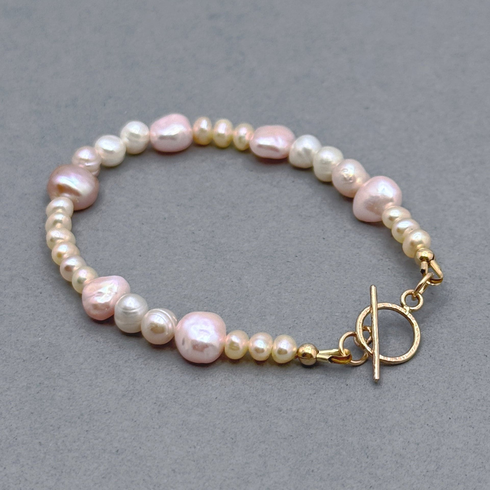 Pink & White Pearl 14Kt Gold-Filled Bracelet