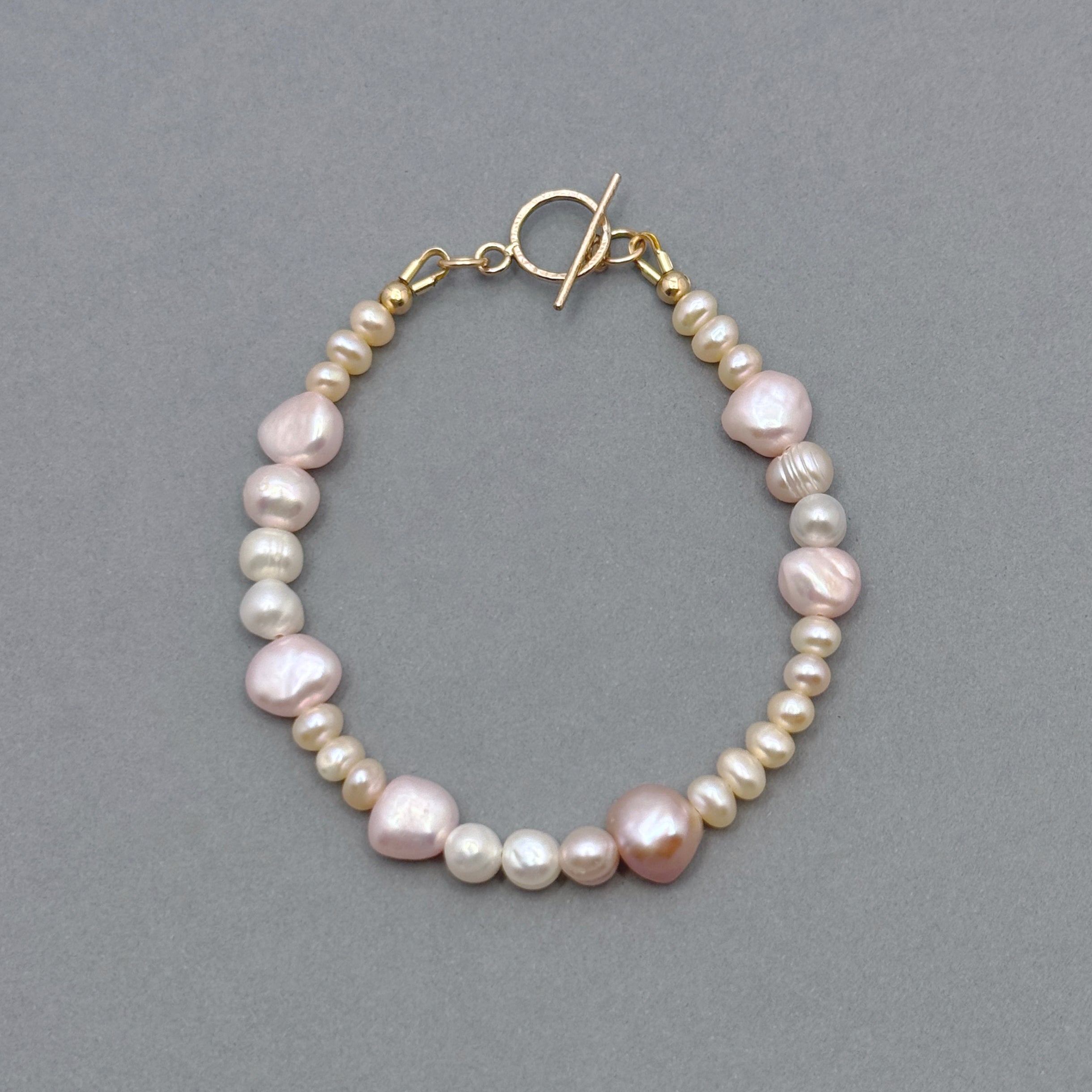 Pink & White Pearl 14Kt Gold-Filled Bracelet